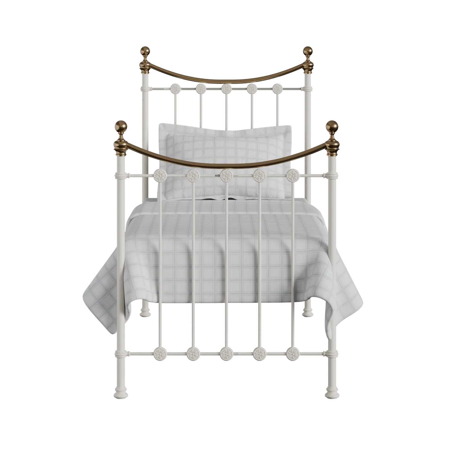 Carrick cama individual de metal en crema