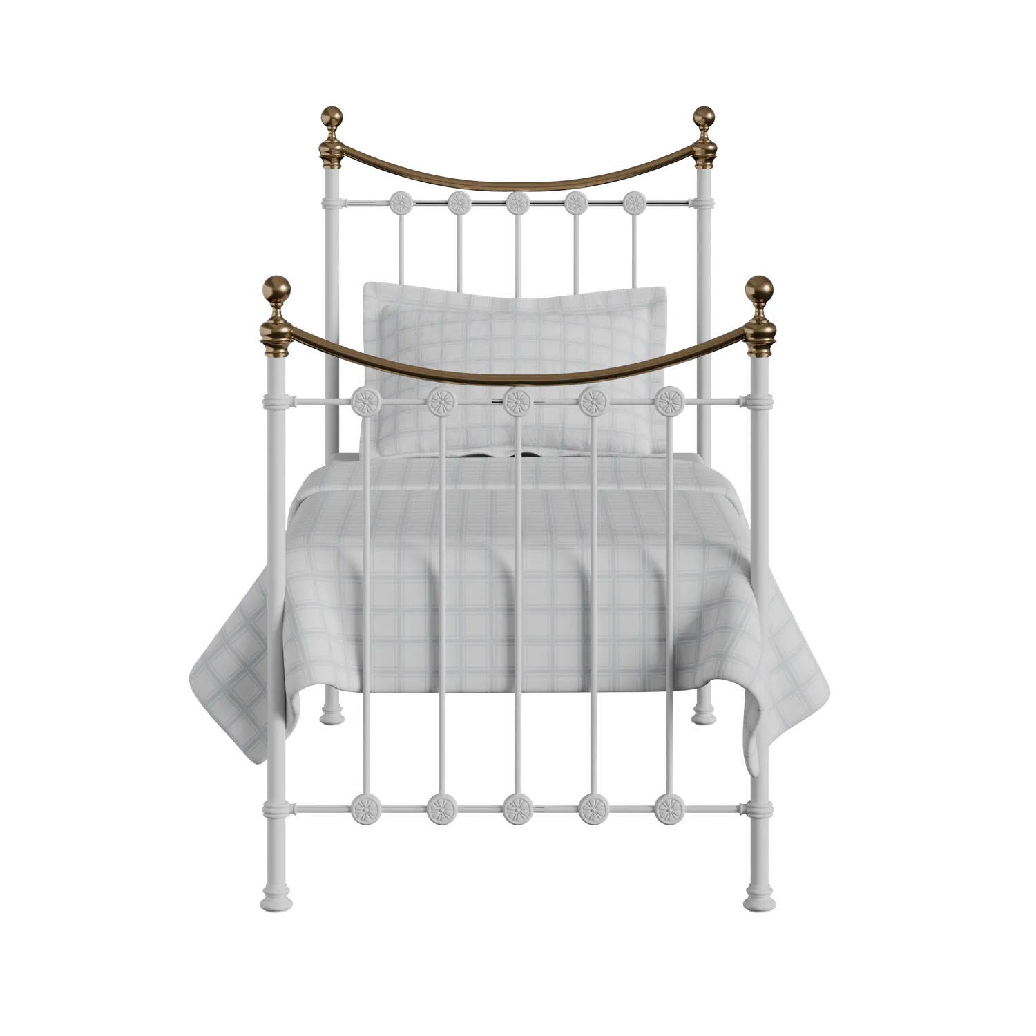 Carrick cama individual de metal en blanco