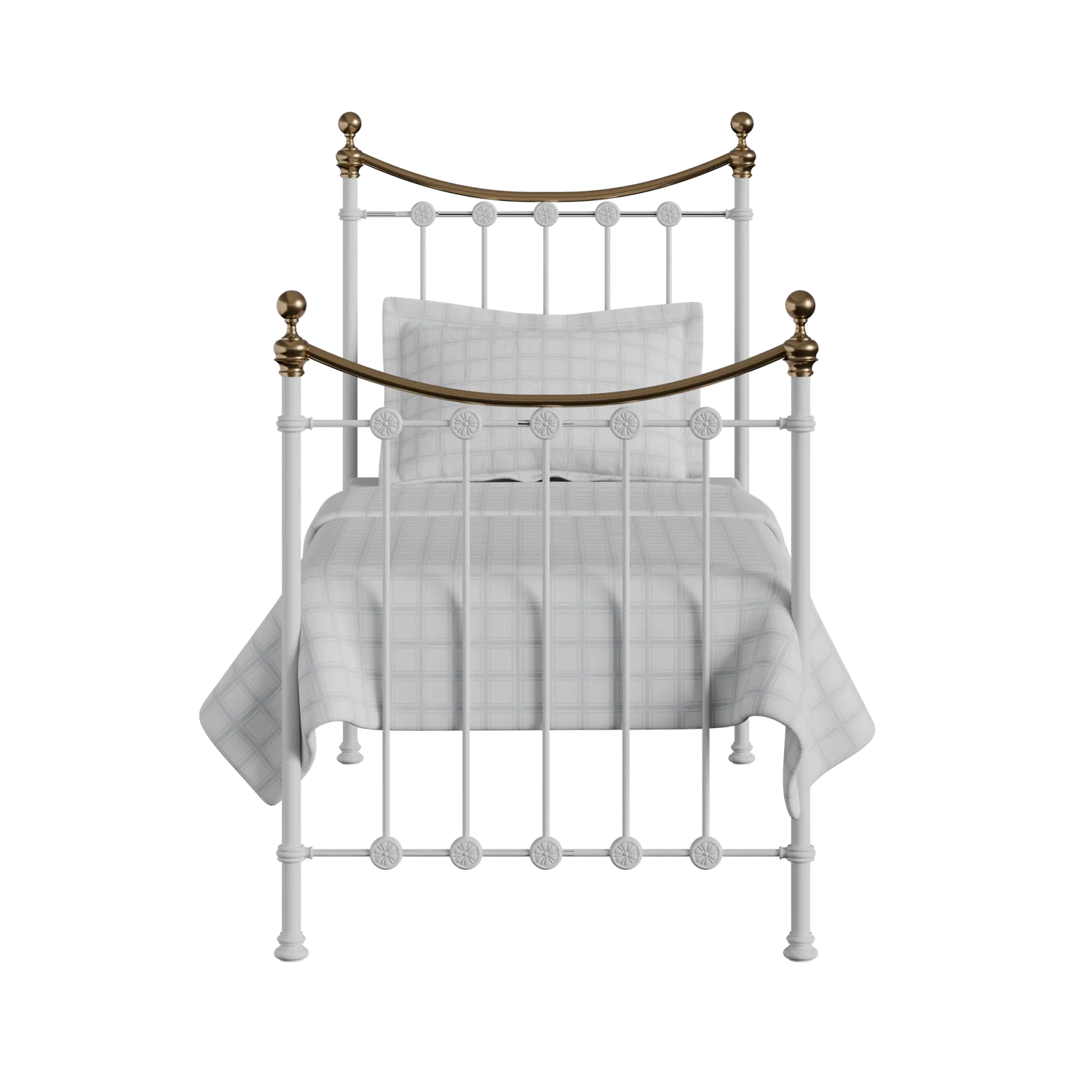 Carrick iron/metal single bed in white