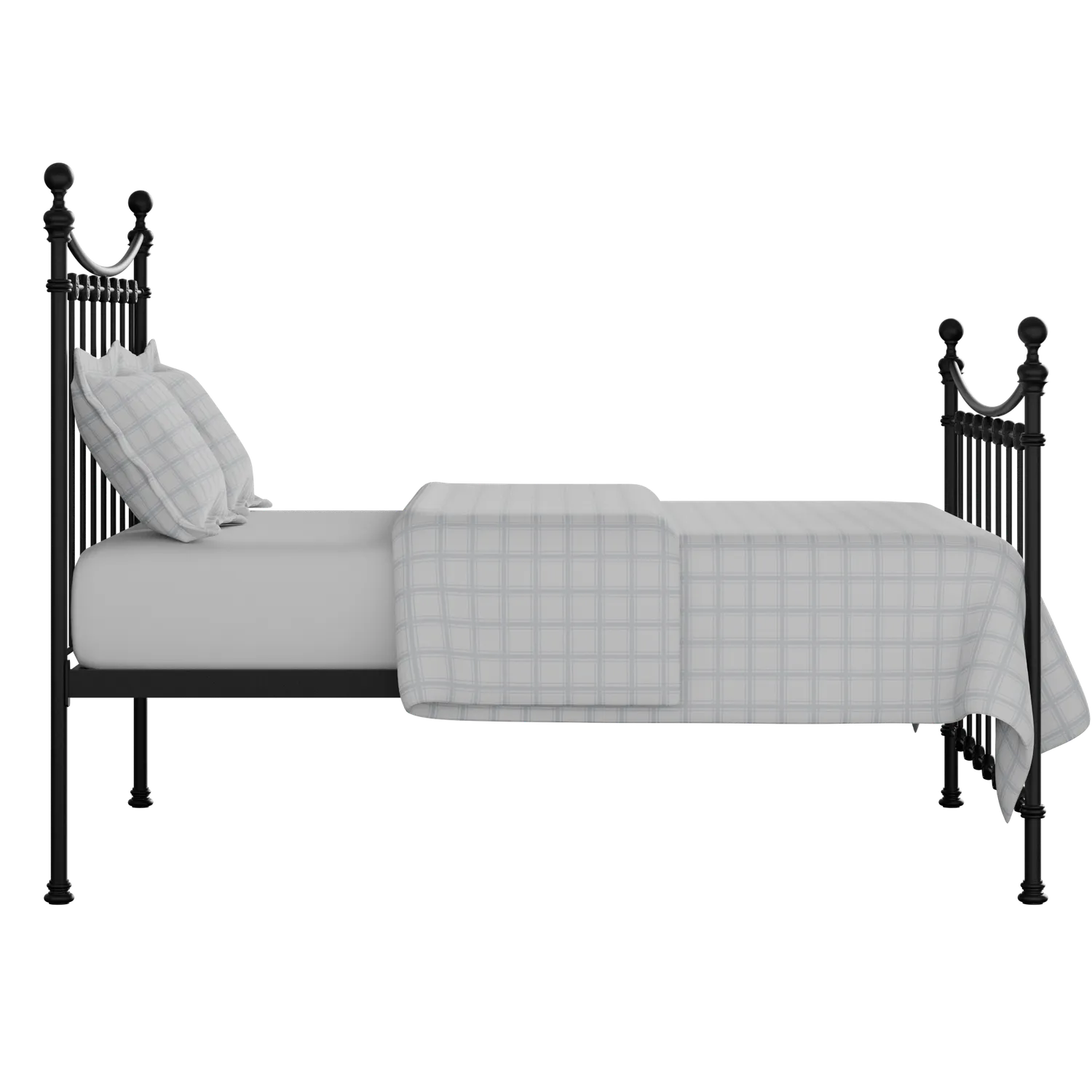 Carrick Solo cama de metal en negro con colchón