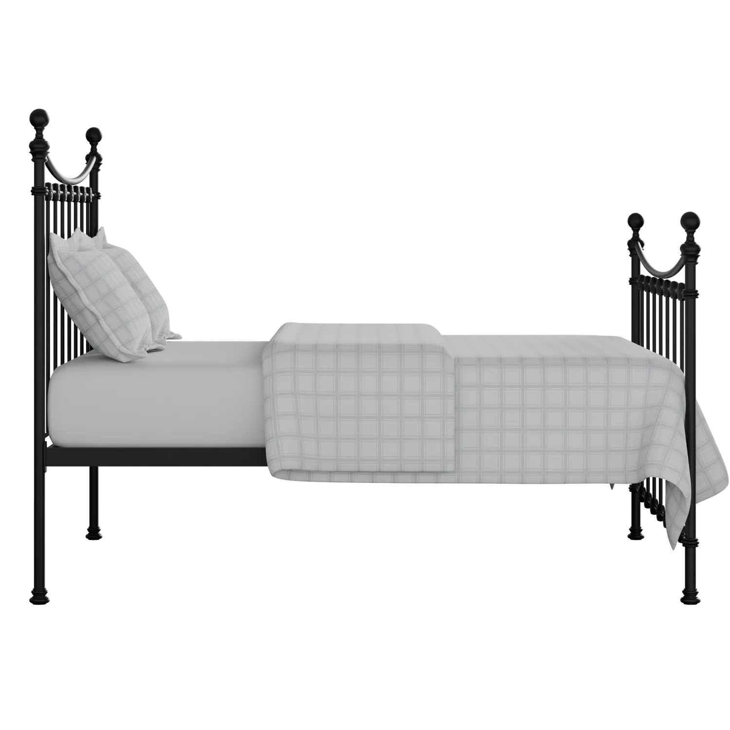 Carrick Solo iron/metal bed in black with Juno mattress