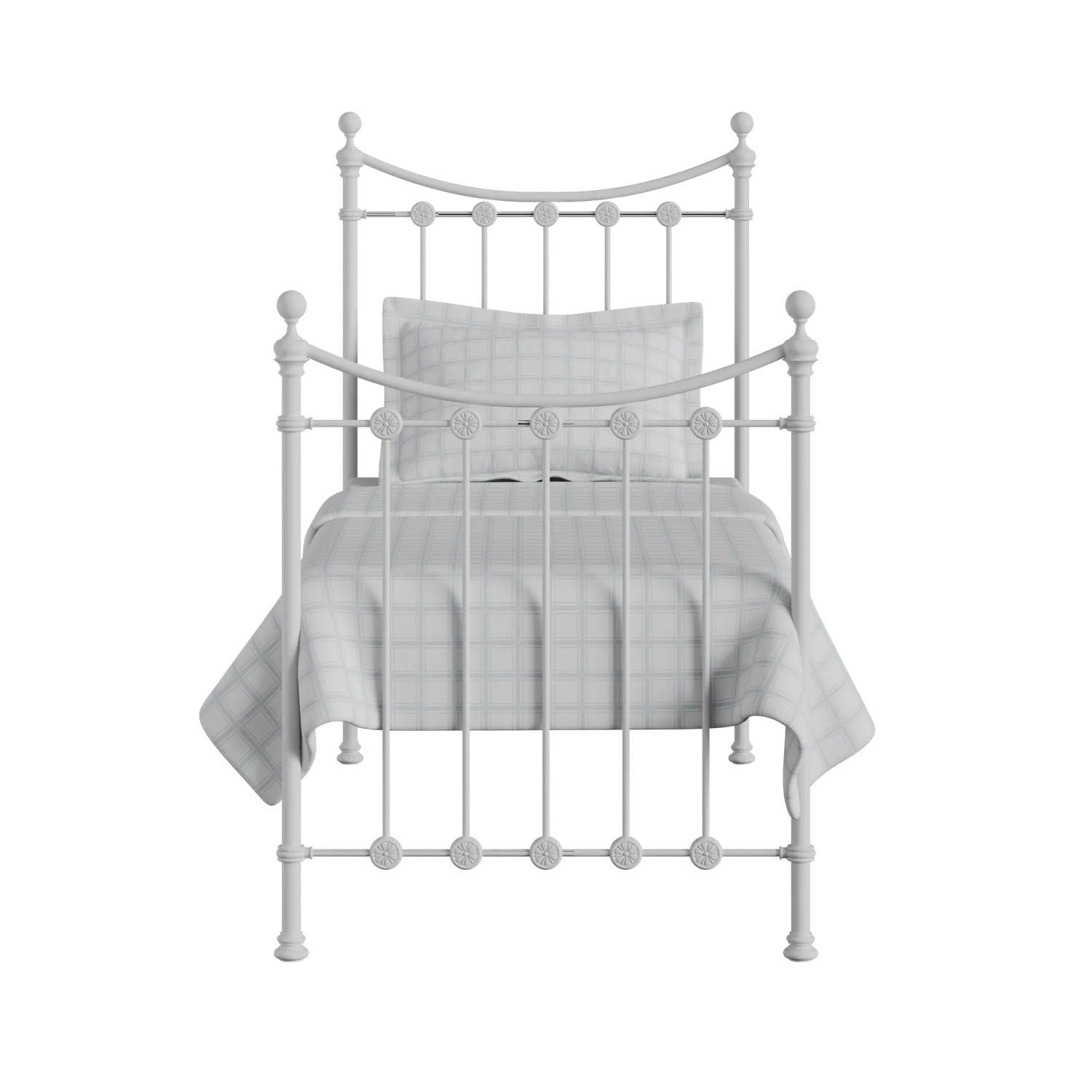 Carrick Solo cama individual de metal en blanco