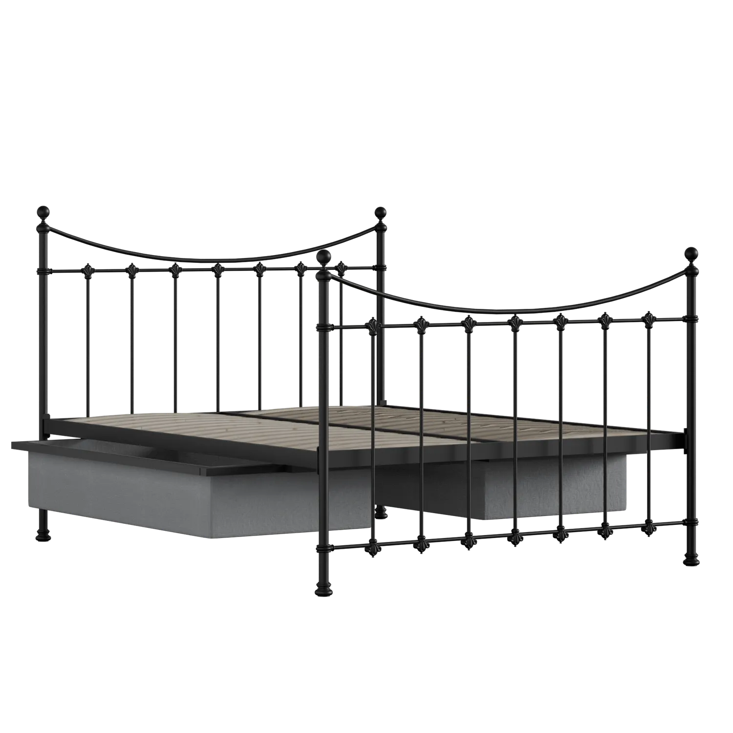 Chatsworth Metallbett in Schwarz mit Schubladen