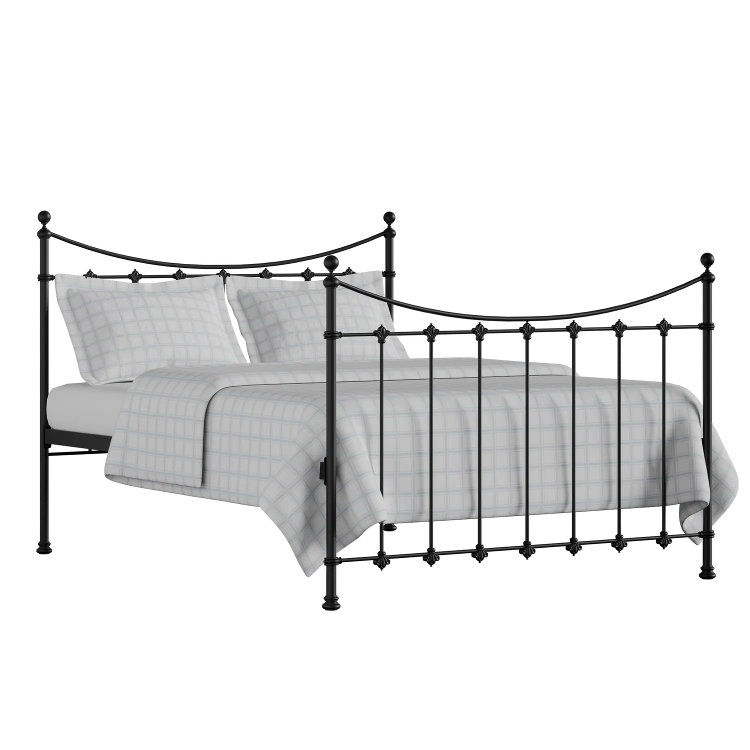 Chatsworth ijzeren bed in zwart met matras