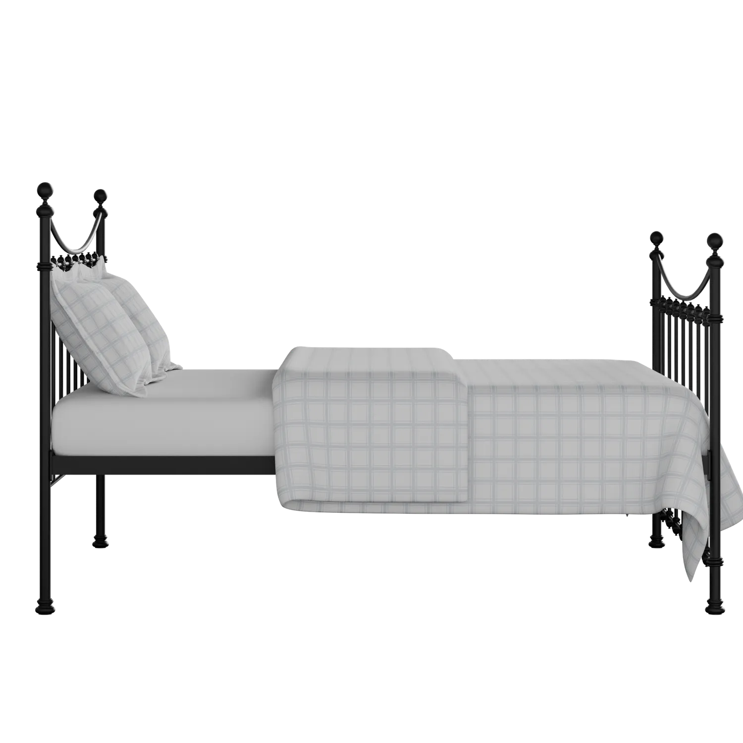 Chatsworth cama de metal en negro con colchón