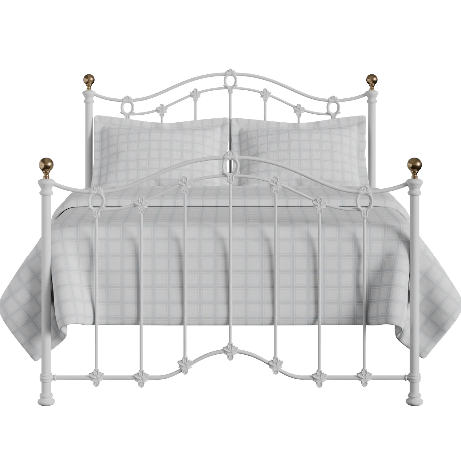 Clarina cama de metal en blanco