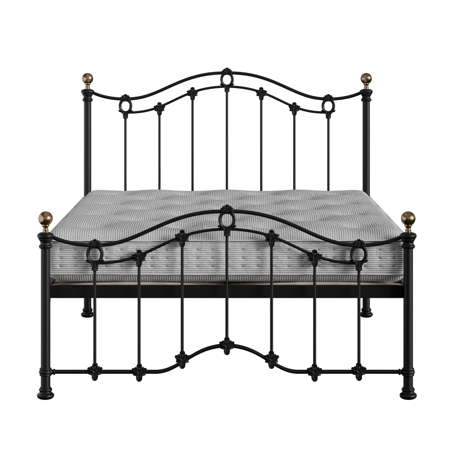 Clarina Low Footend metallbett in schwarz mit Juno matratze