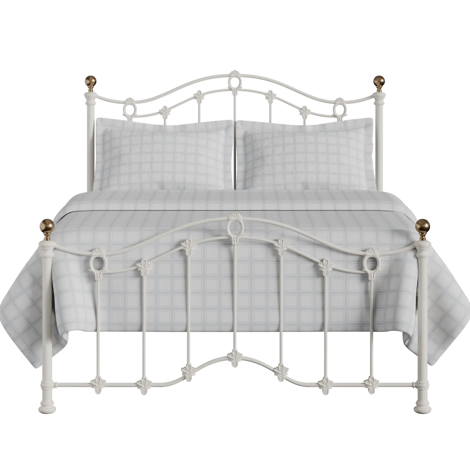 Clarina Low Footend cama de metal en crema