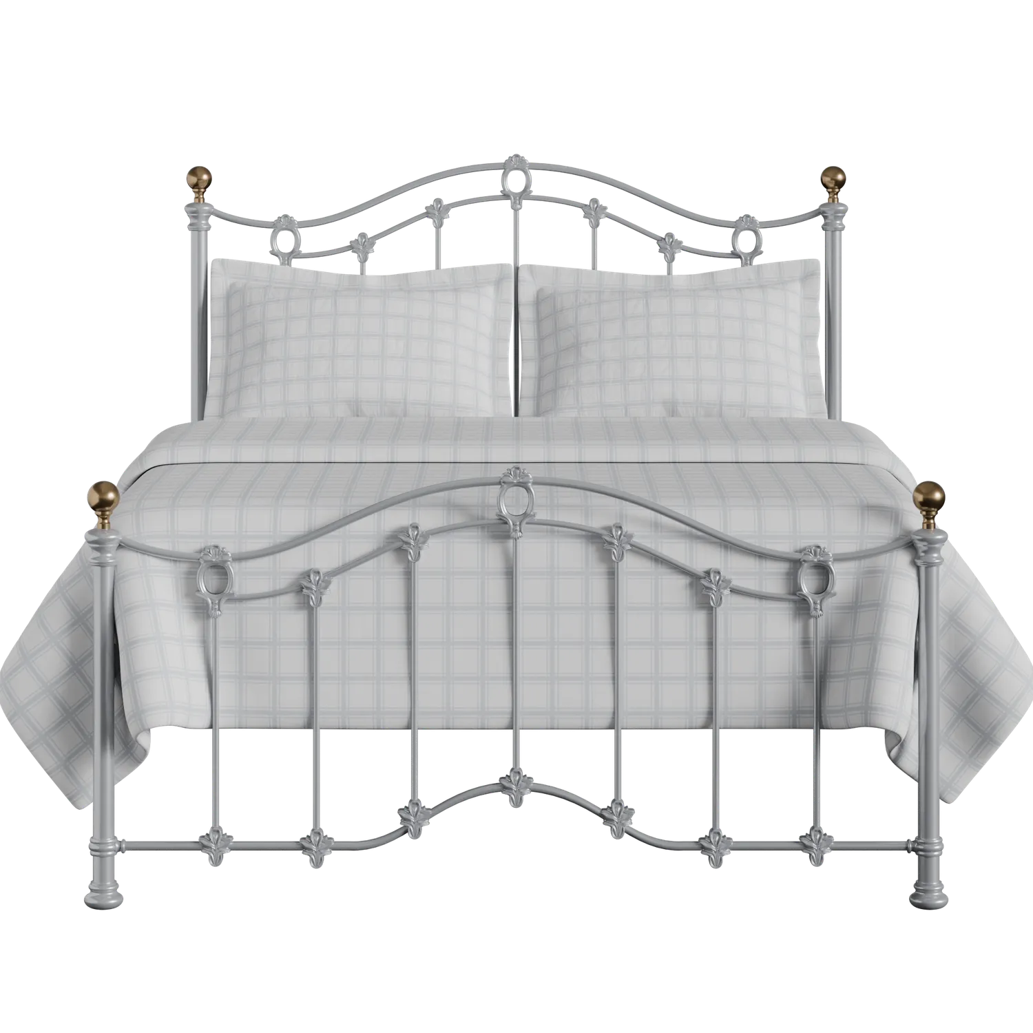 Clarina Low Footend iron/metal bed in silver