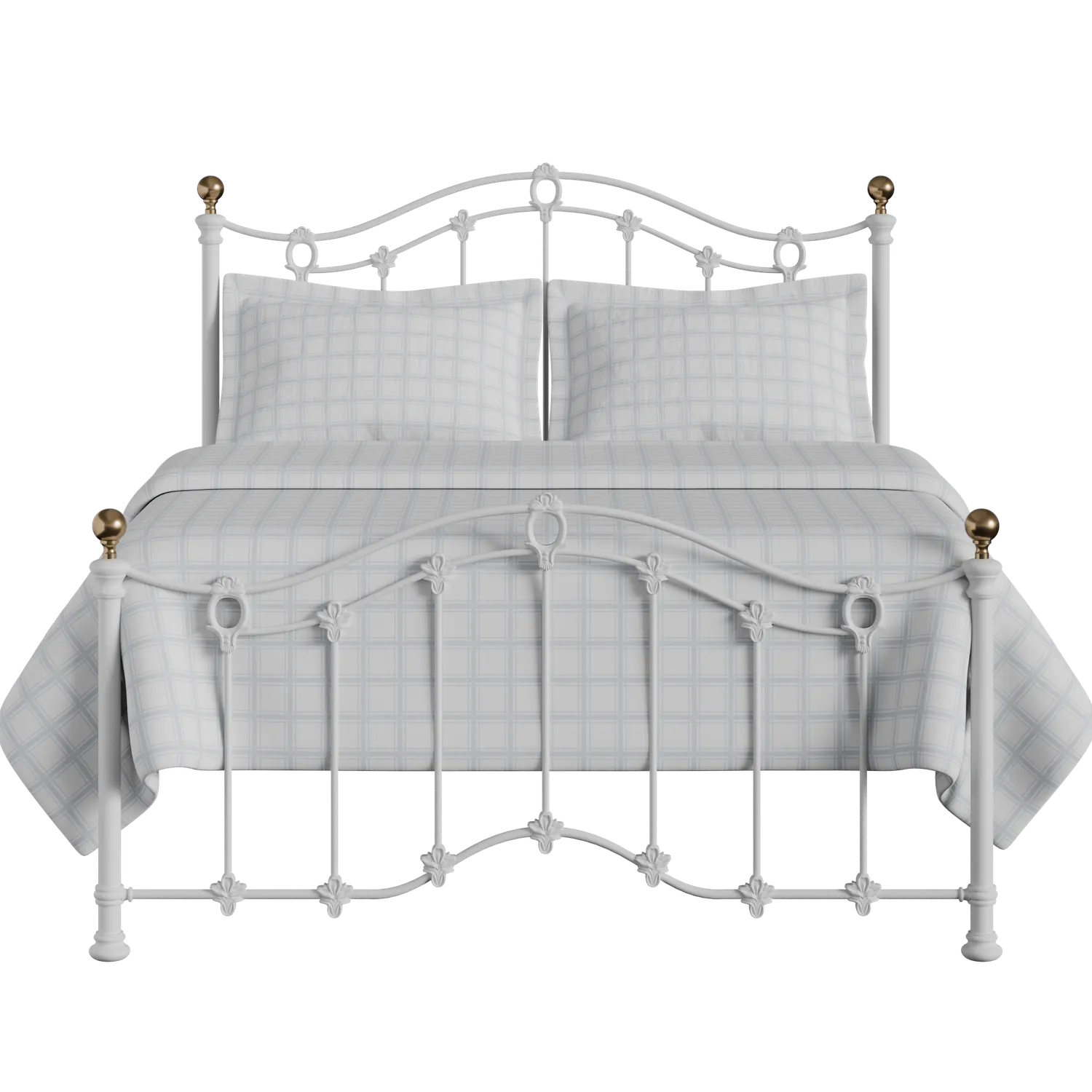 Clarina Low Footend ijzeren bed in wit