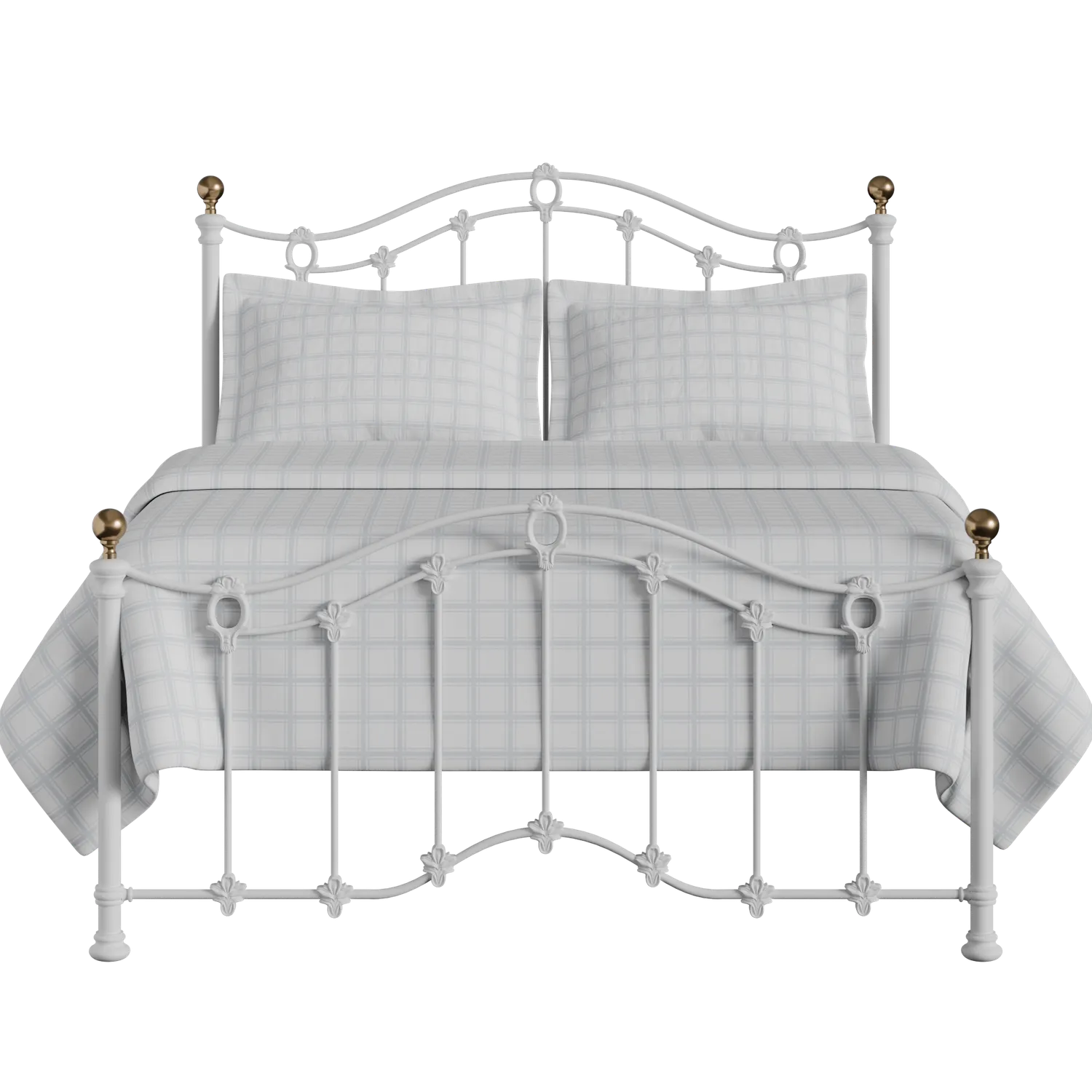 Clarina Low Footend cama de metal en blanco