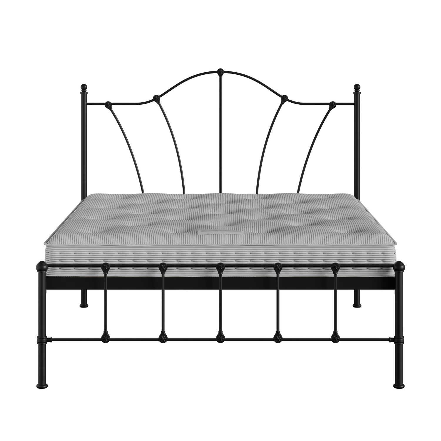 Claudia iron/metal bed in black with Juno mattress