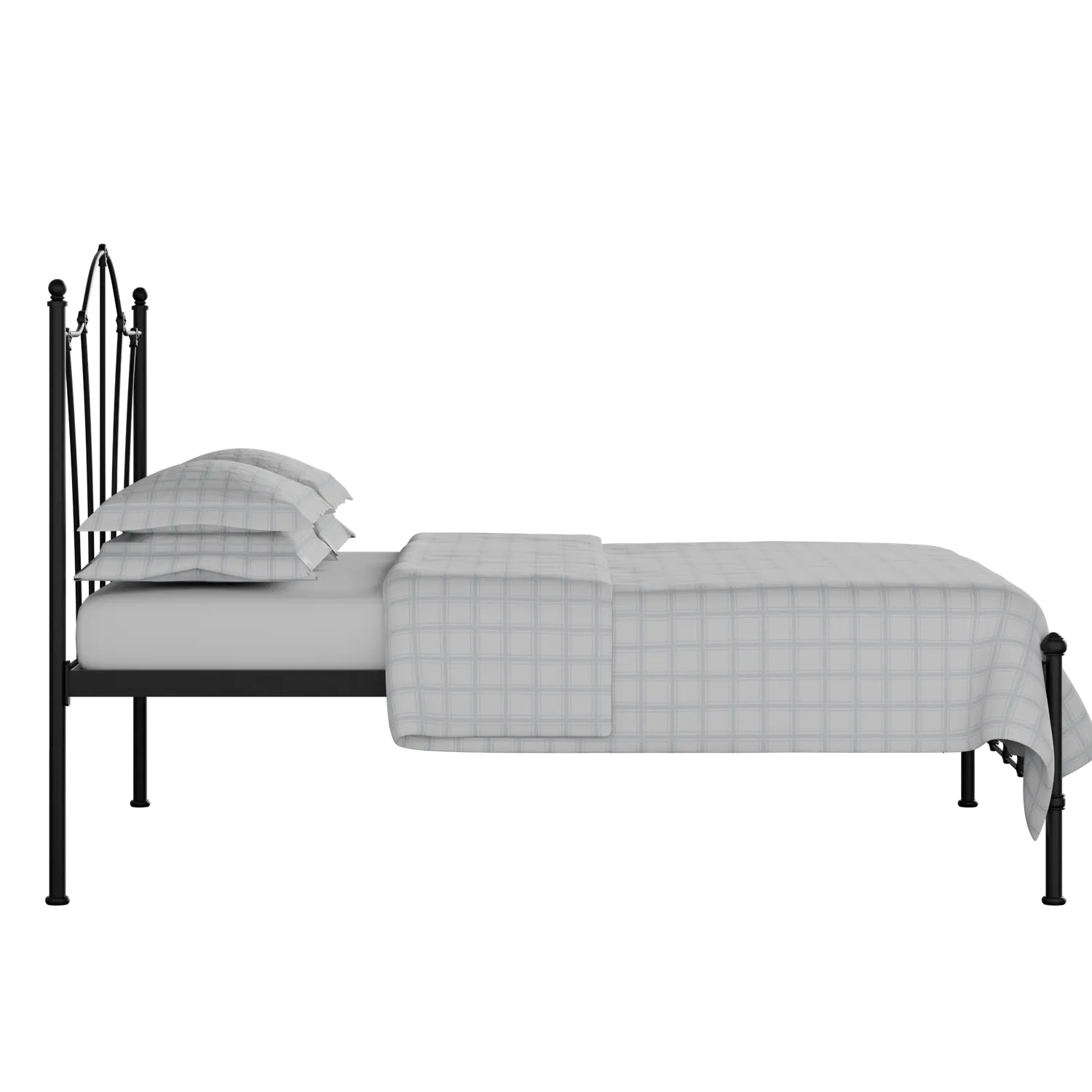 Claudia iron/metal bed in black with Juno mattress