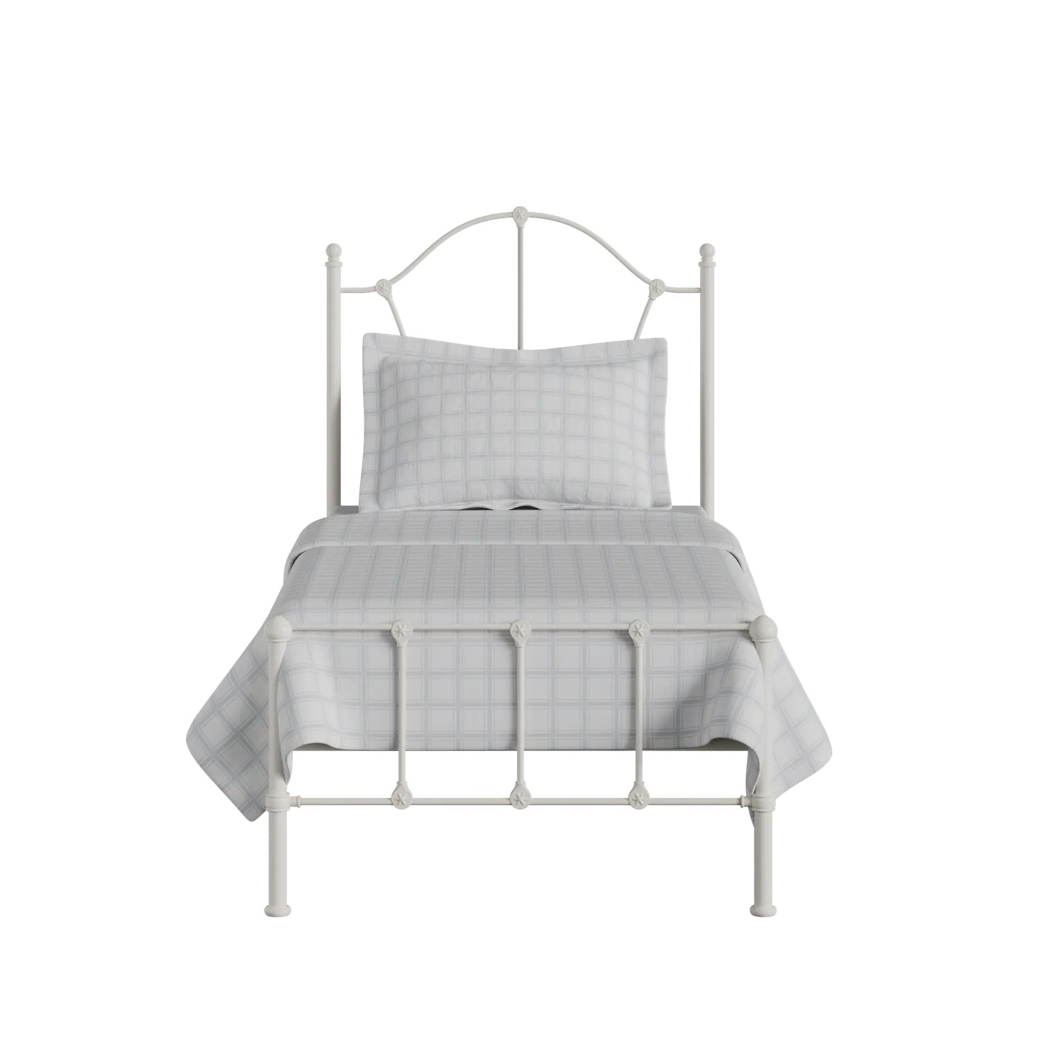 Claudia iron/metal single bed in ivory