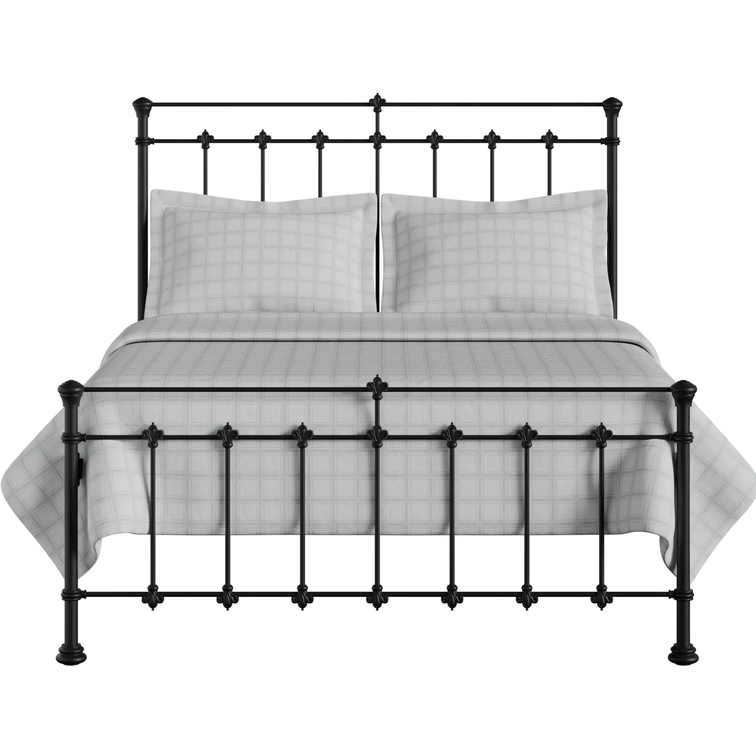 Edwardian cama de metal en negro