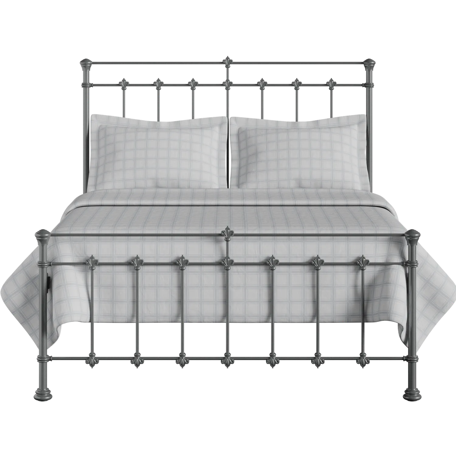 Edwardian iron/metal bed in pewter