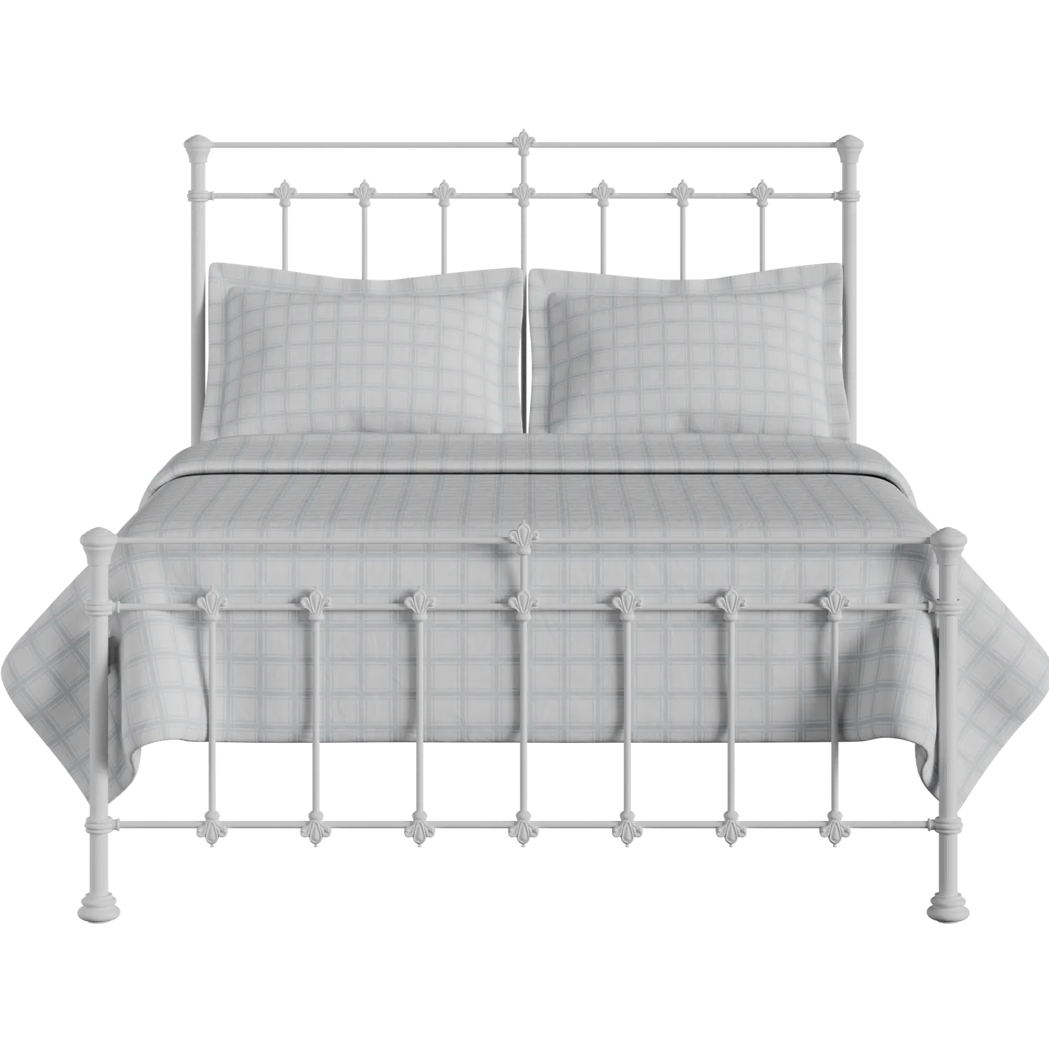 Edwardian cama de metal en blanco