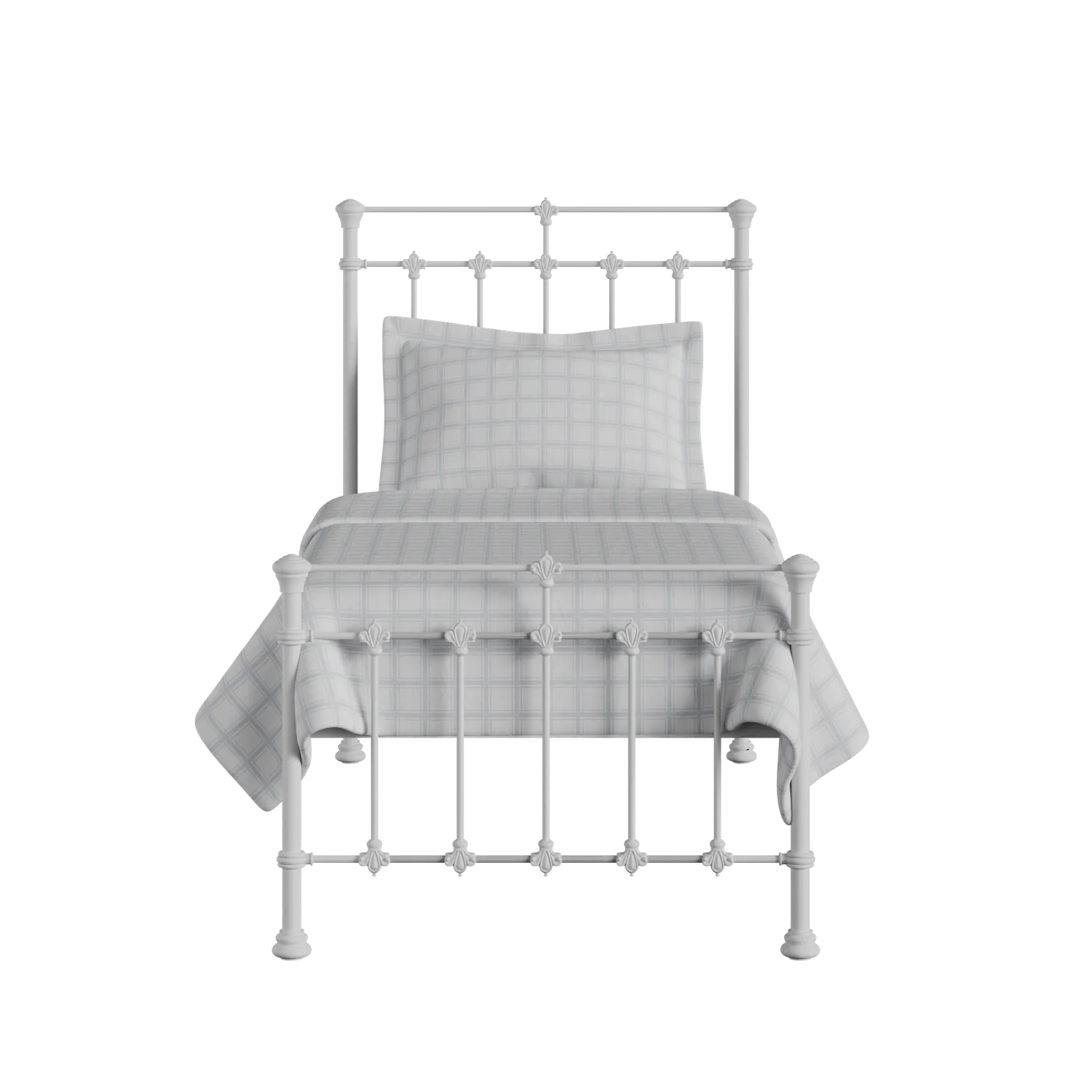 Edwardian letto singolo in ferro bianco