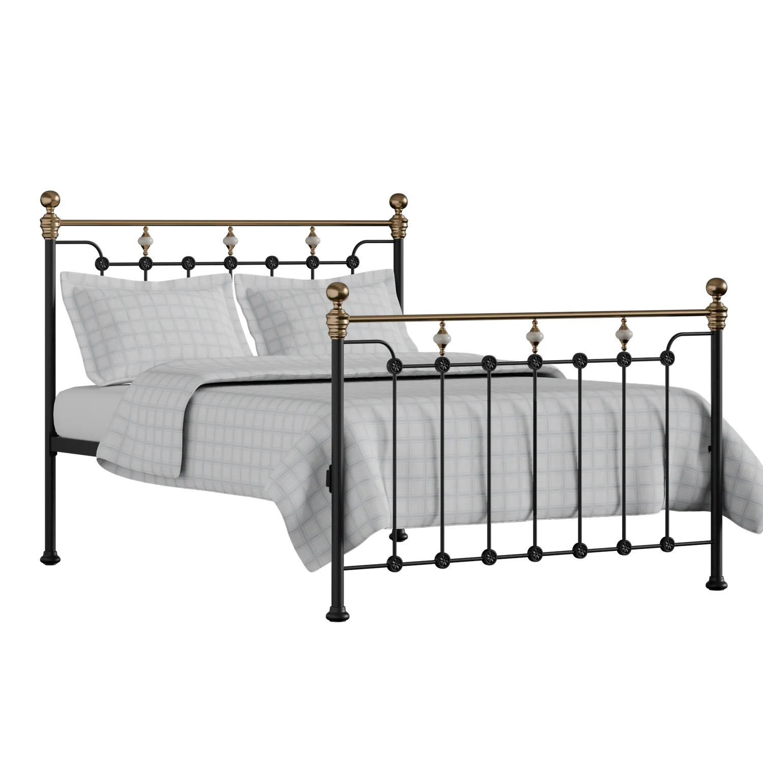 Glenholm cama de metal en negro con colchón