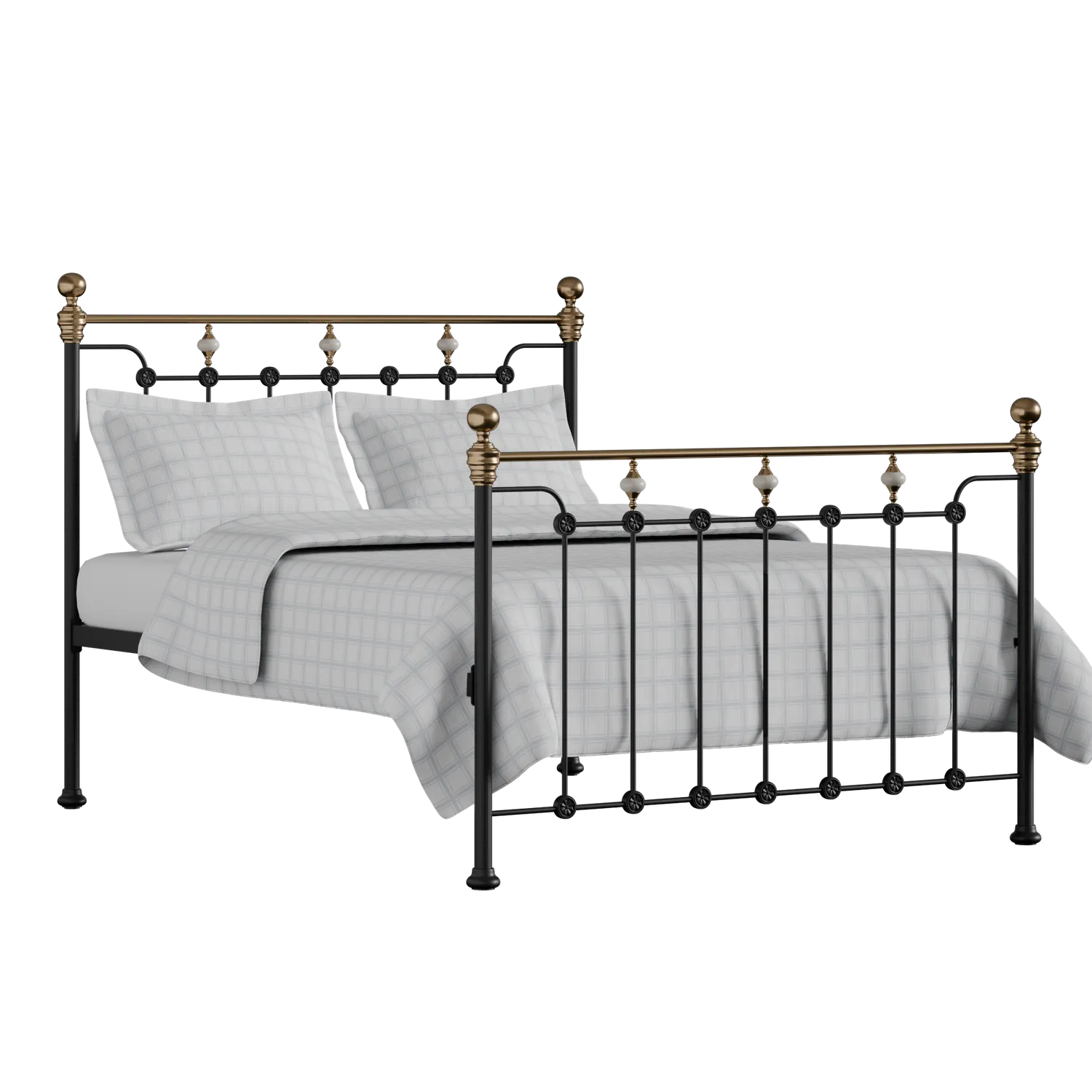 Glenholm iron/metal bed in black with Juno mattress