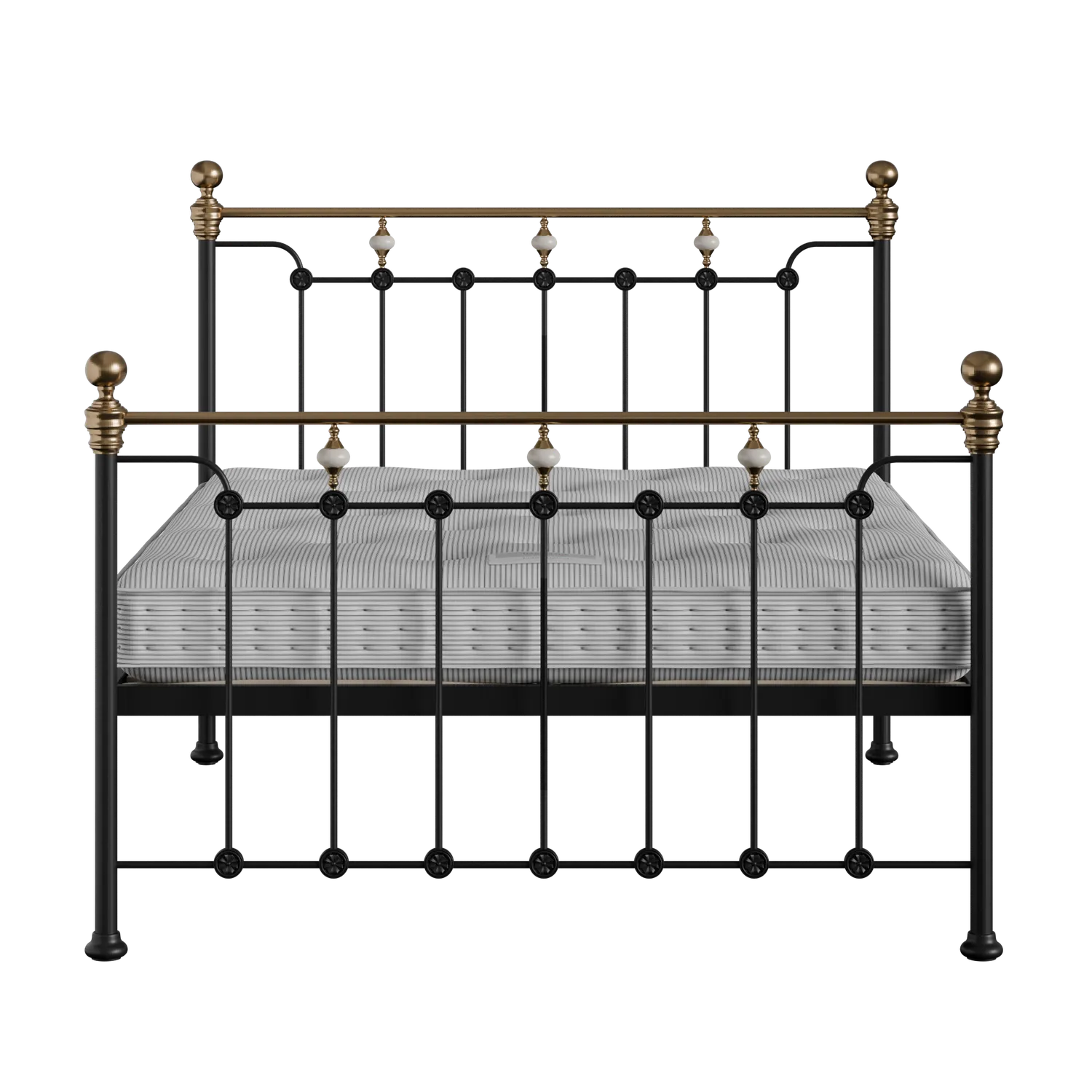 Glenholm iron/metal bed in black with Juno mattress