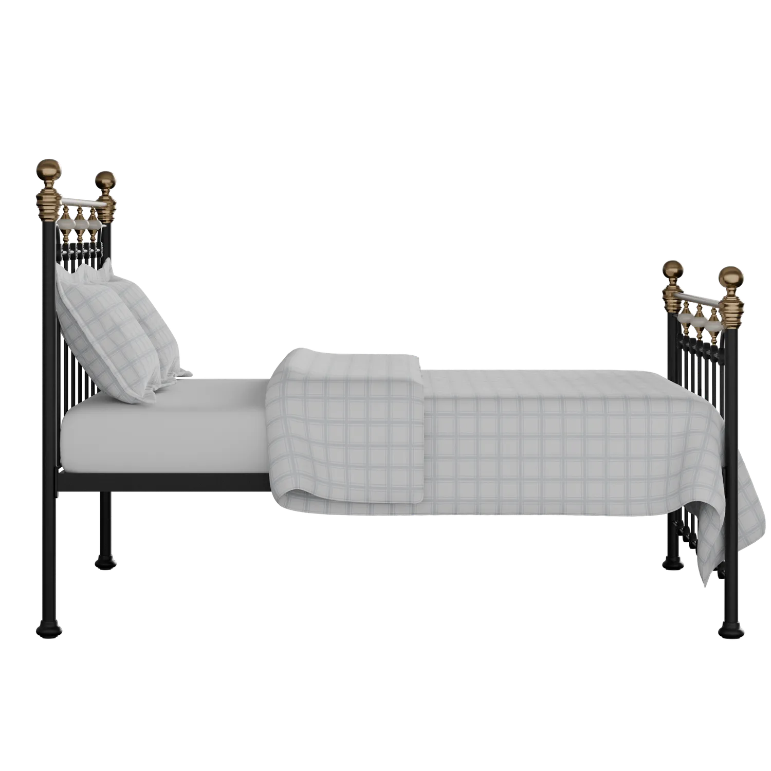 Glenholm iron/metal bed in black with Juno mattress