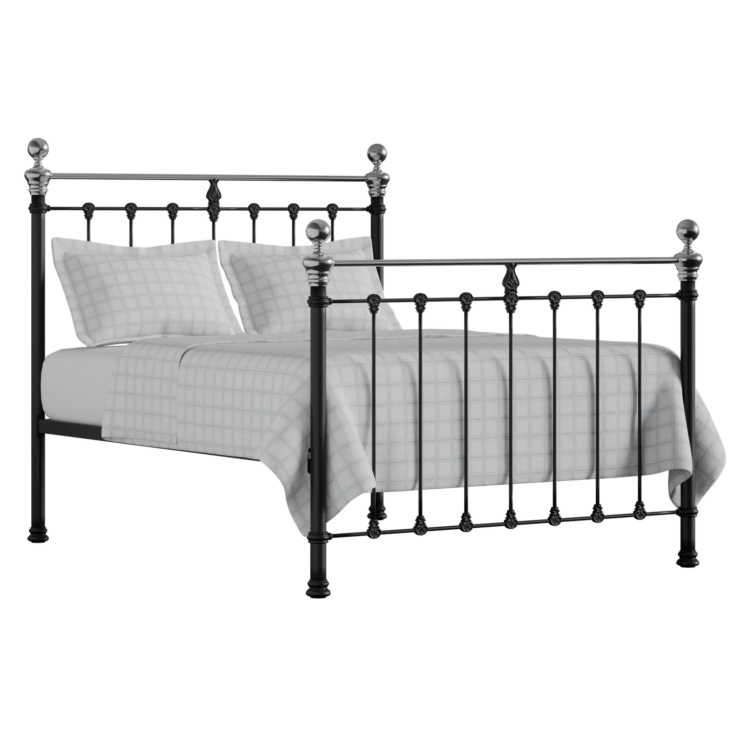 Hamilton Chromo iron/metal bed in black with Juno mattress