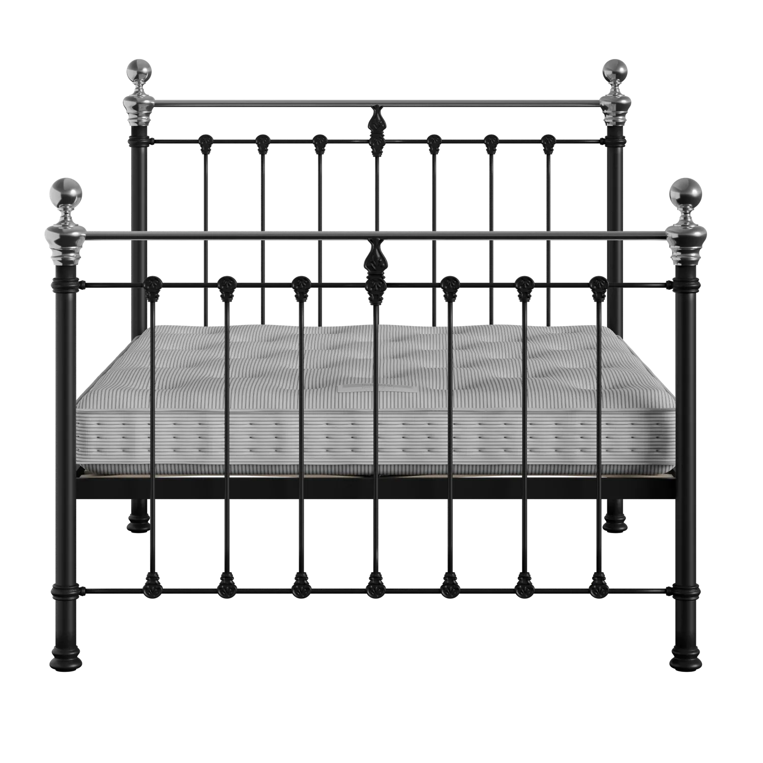 Hamilton Chromo cama de metal en negro con colchón