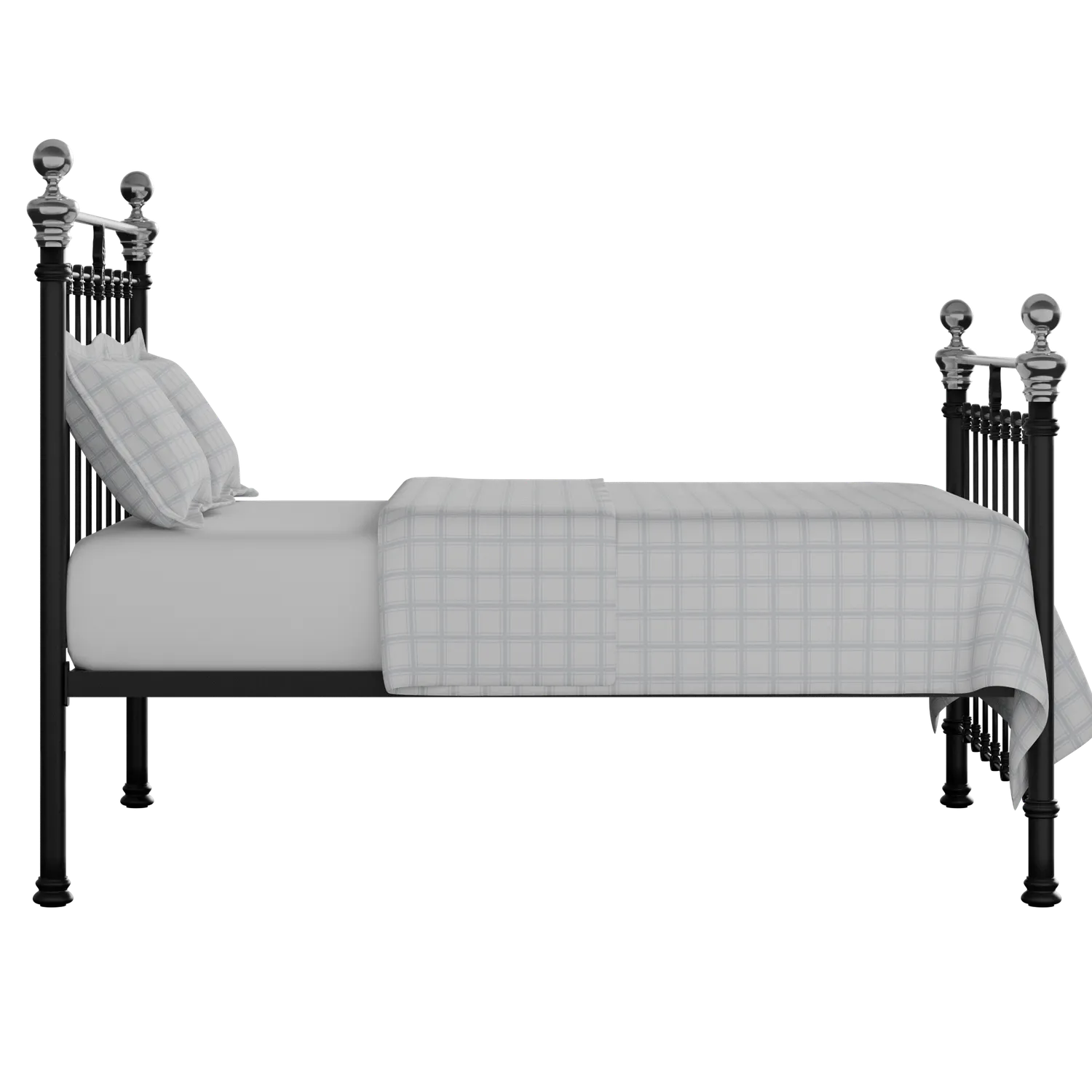 Hamilton Chromo iron/metal bed in black with Juno mattress