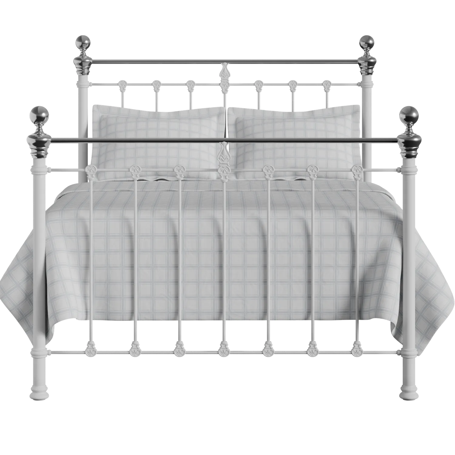 Hamilton Chromo iron/metal bed in white