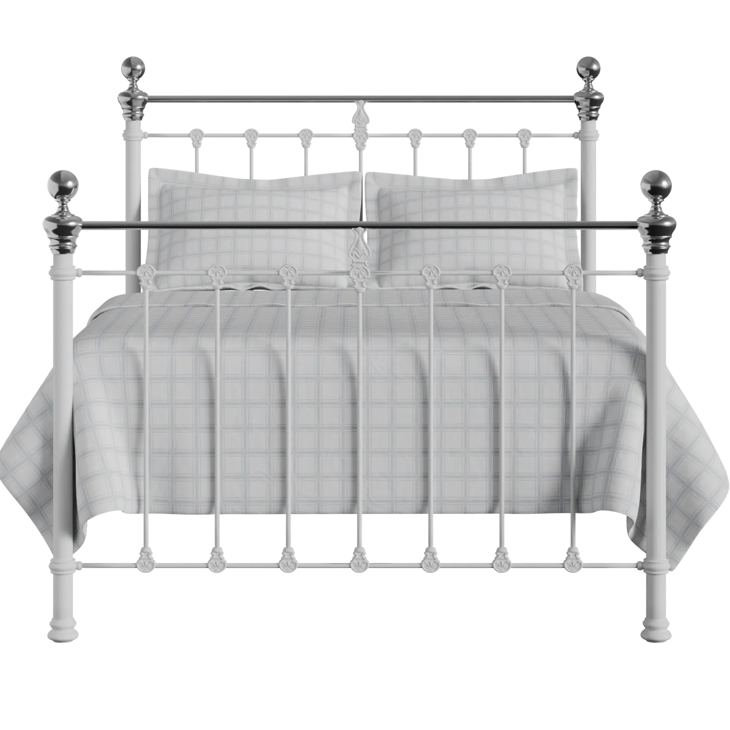 Hamilton Chromo cama de metal en blanco