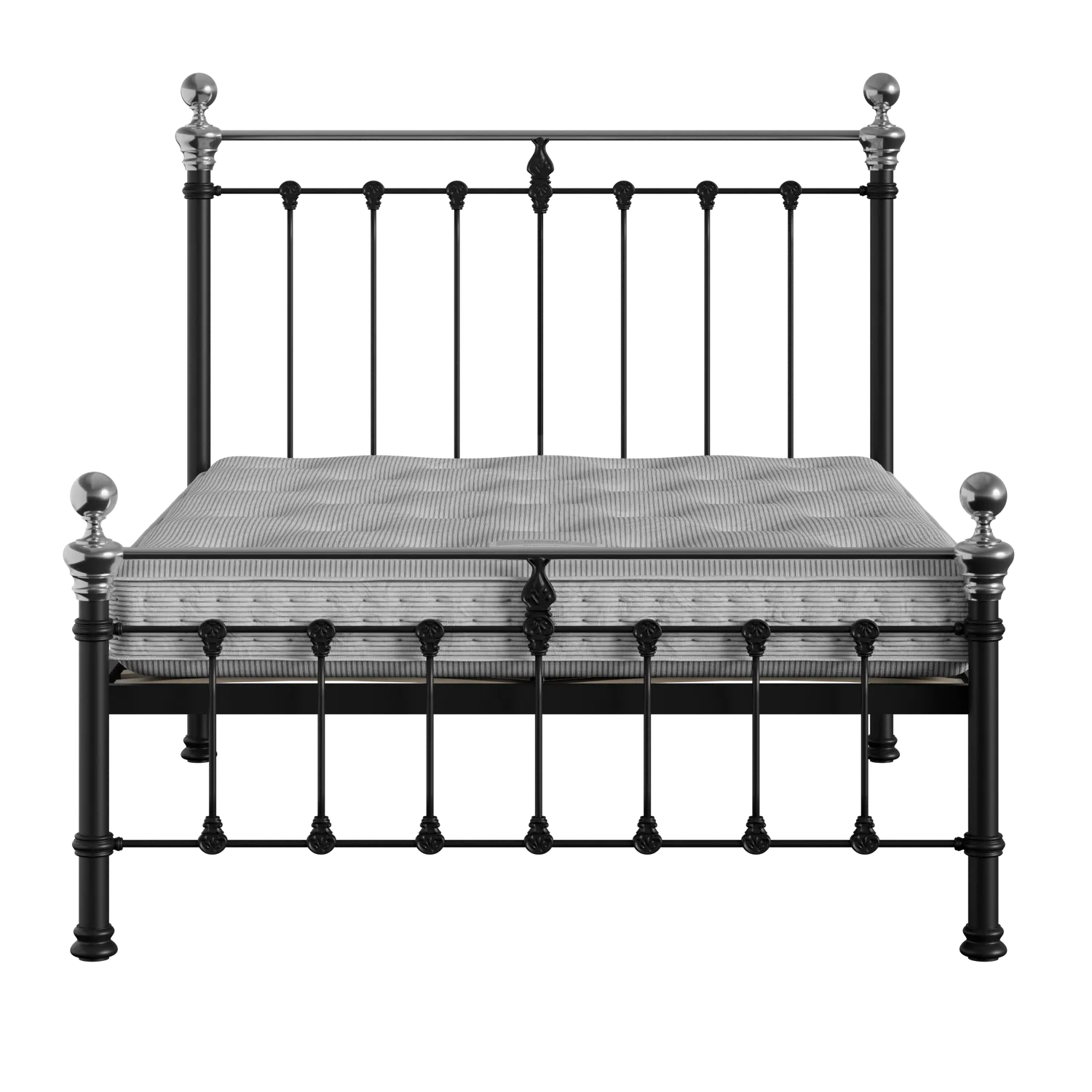 Hamilton Chromo Low Footend iron/metal bed in black with Juno mattress