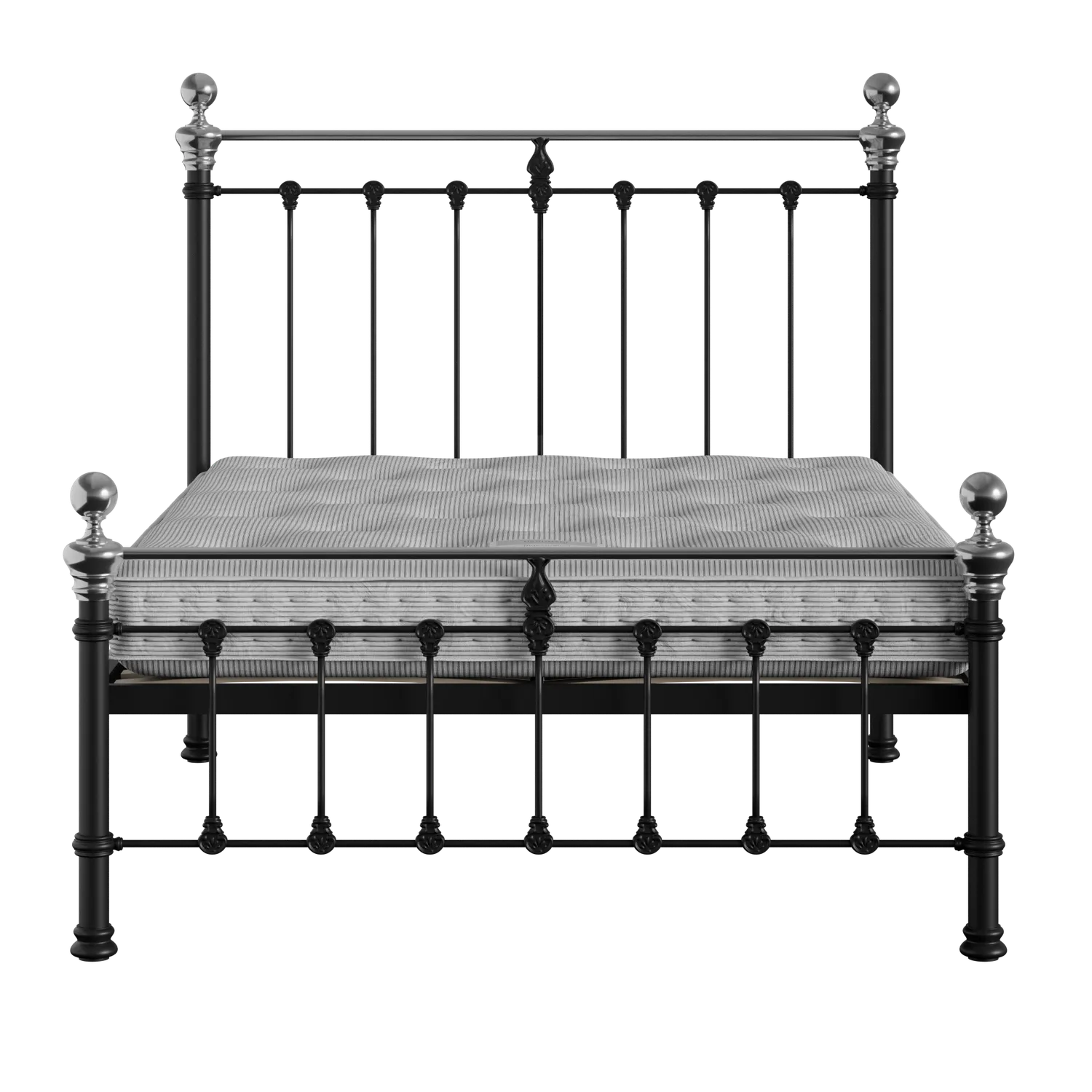 Hamilton Chromo Low Footend ijzeren bed in zwart met matras