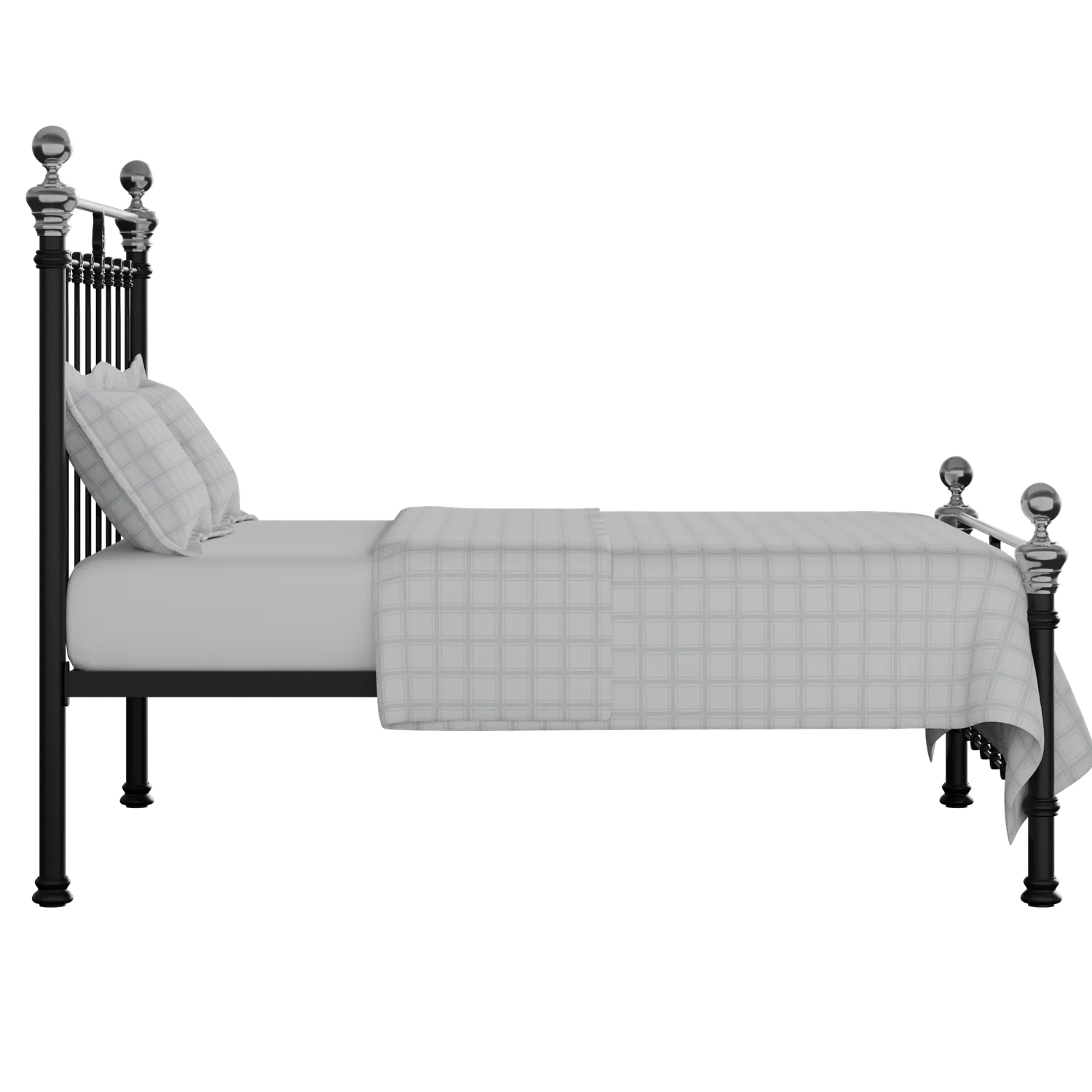 Hamilton Chromo Low Footend cama de metal en negro con colchón
