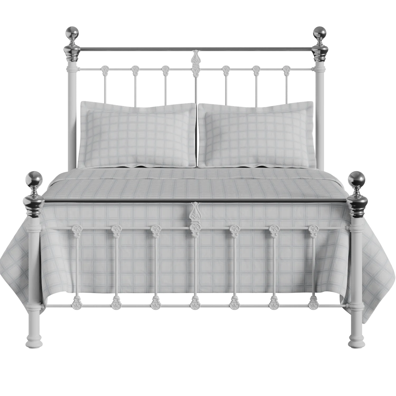 Hamilton Chromo Low Footend iron/metal bed in white