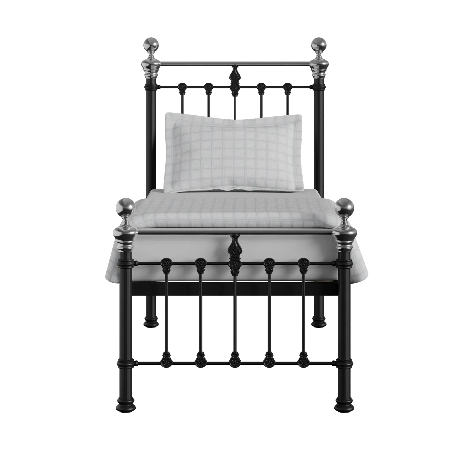 Hamilton Chromo Low Footend cama individual de metal en negro