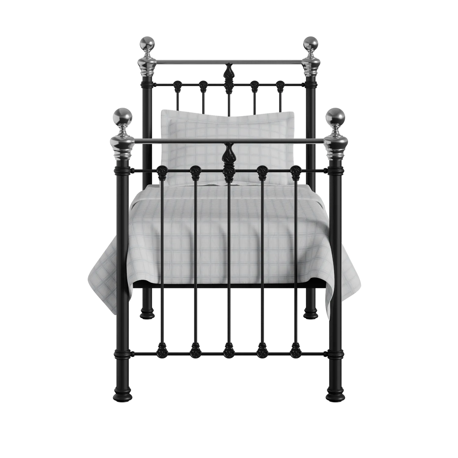 Hamilton Chromo iron/metal single bed in black