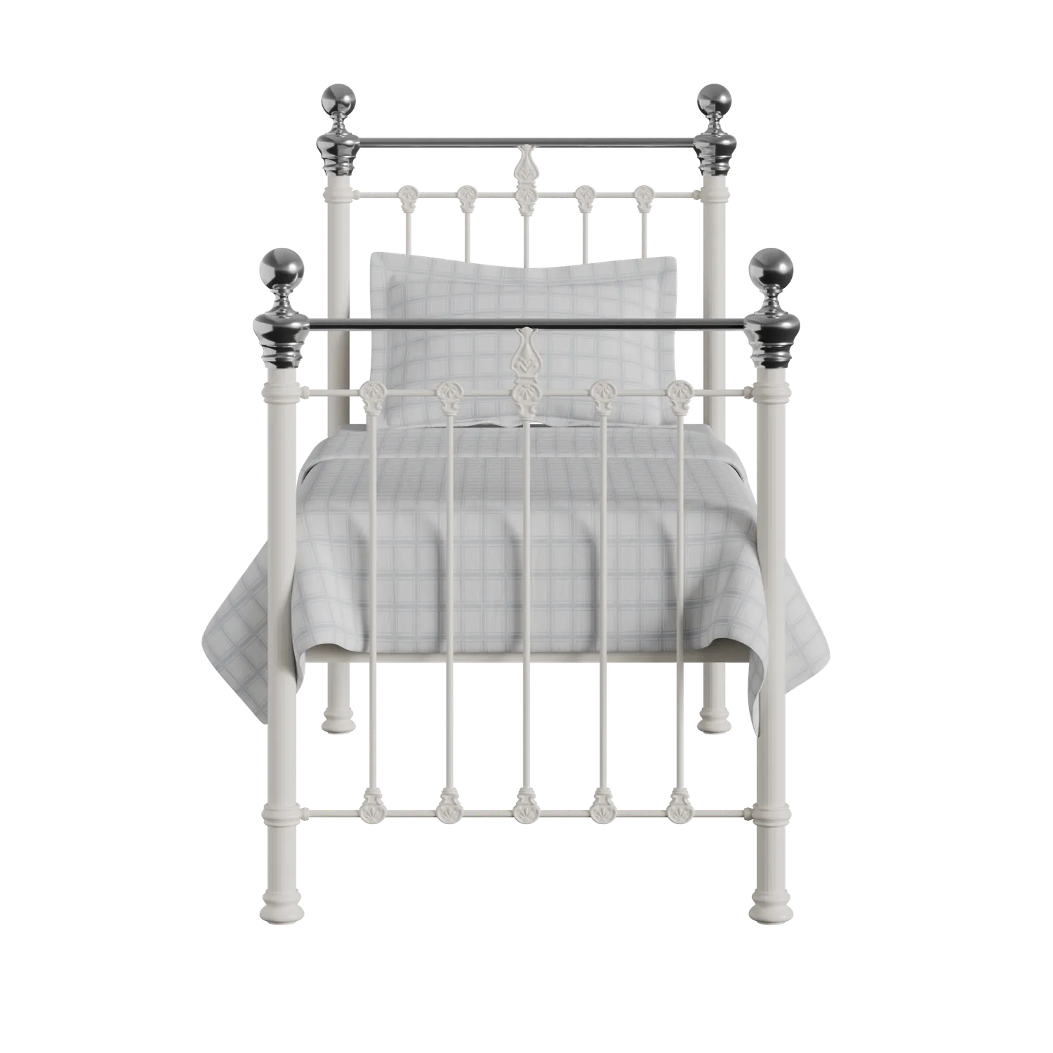 Hamilton Chromo cama individual de metal en crema