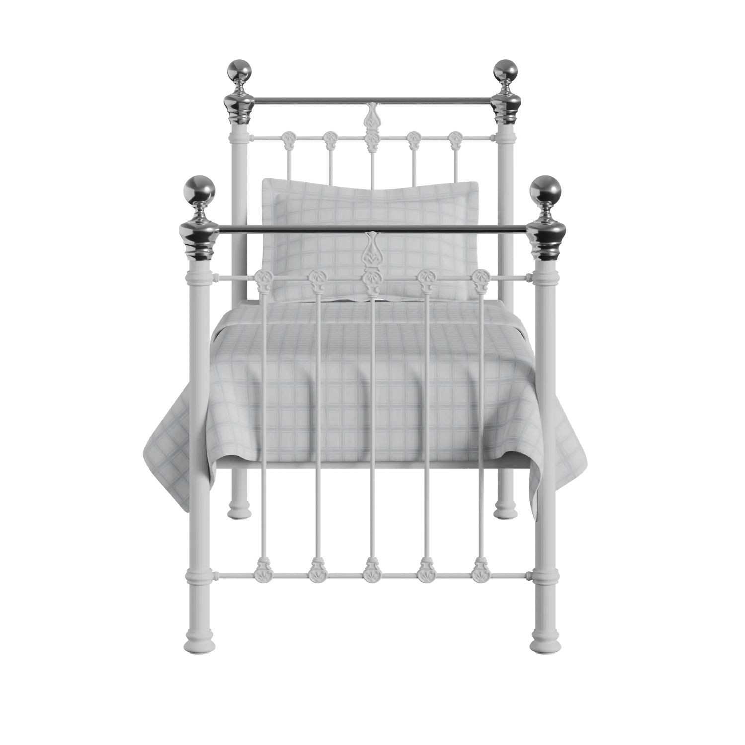 Hamilton Chromo iron/metal single bed in white