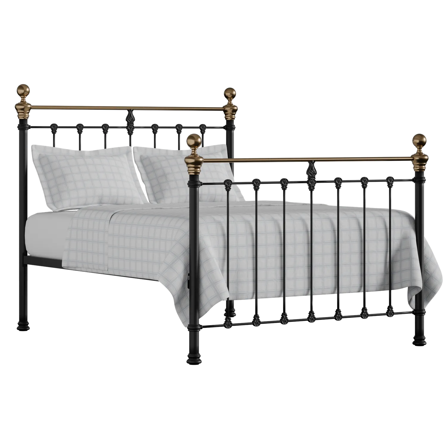 Hamilton iron/metal bed in black with Juno mattress