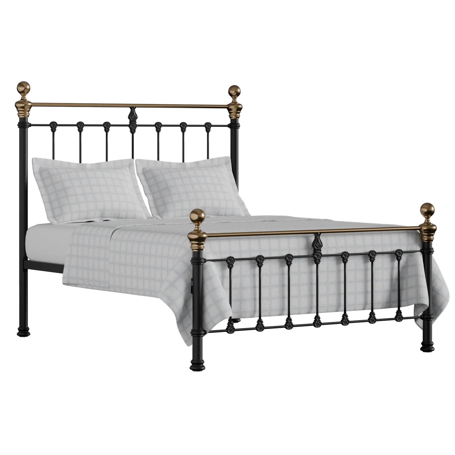 Hamilton Low Footend iron/metal bed in black with Juno mattress