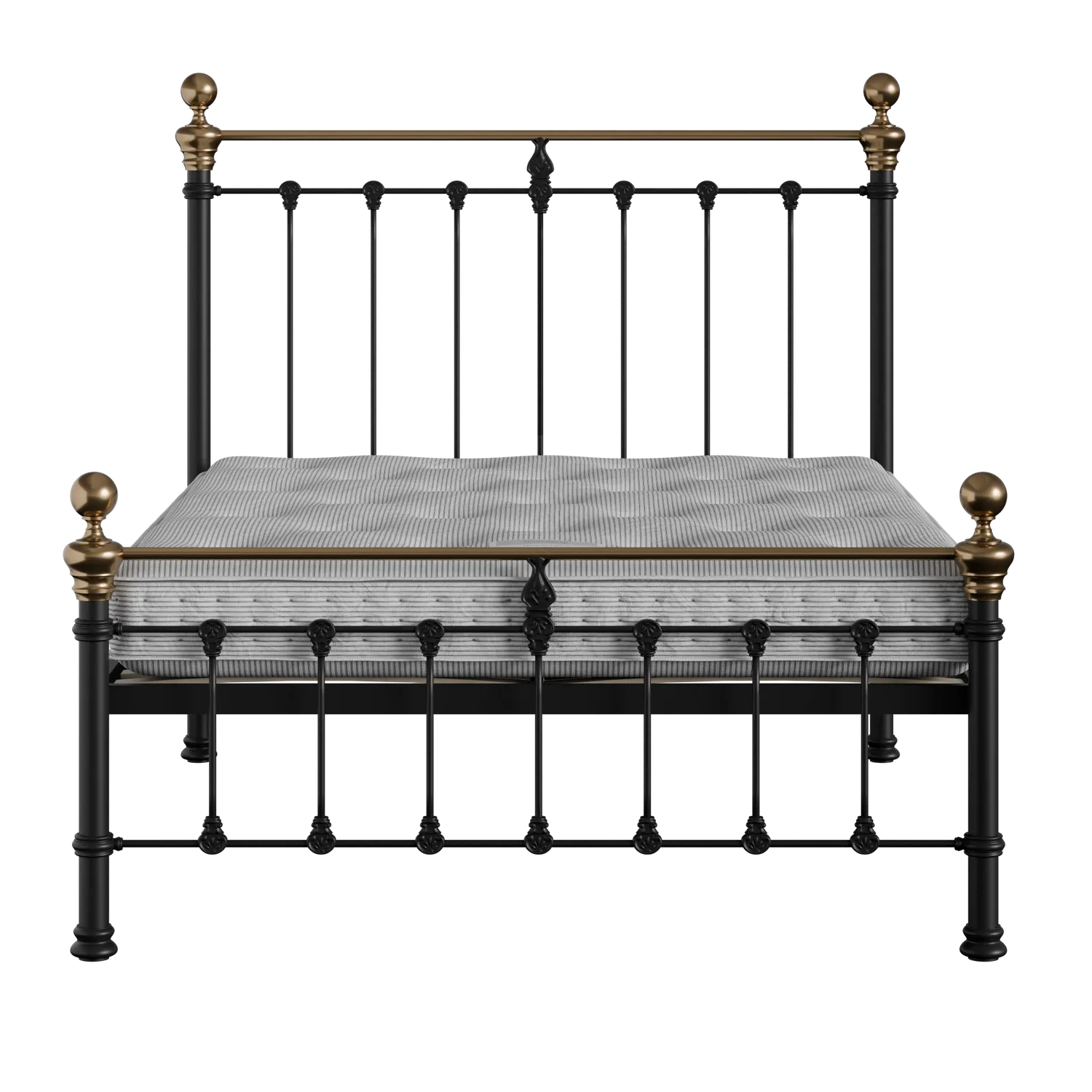 Hamilton Low Footend iron/metal bed in black with Juno mattress