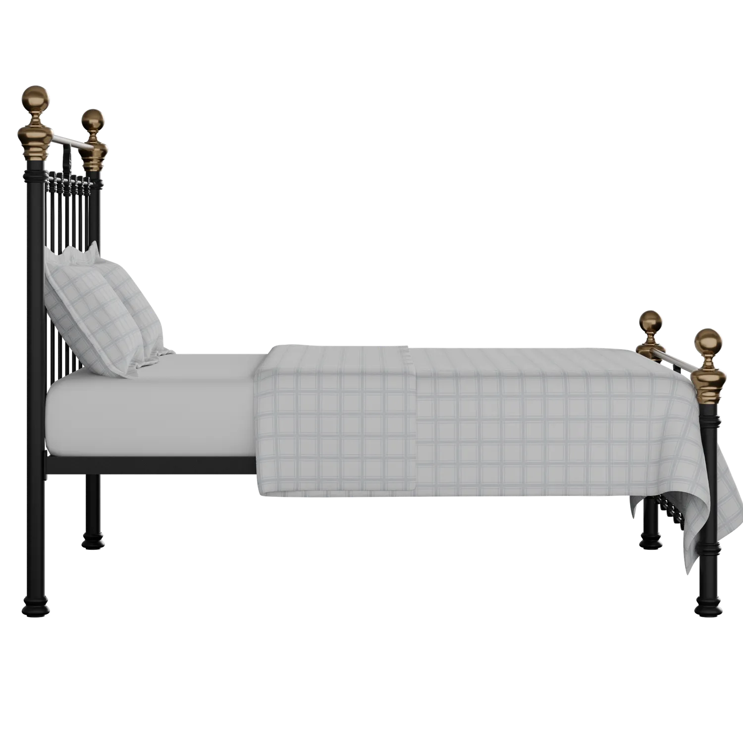 Hamilton Low Footend cama de metal en negro con colchón