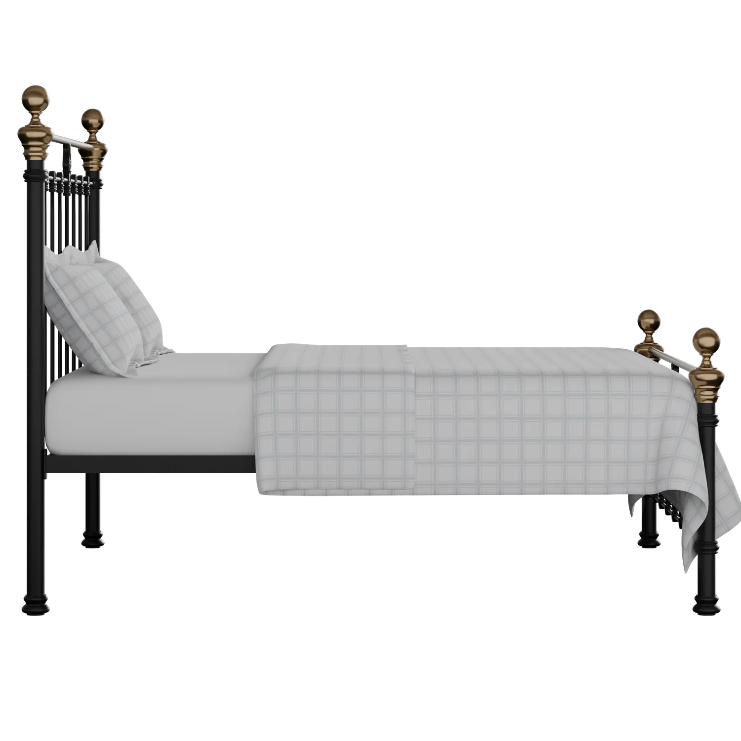 Hamilton Low Footend iron/metal bed in black with Juno mattress