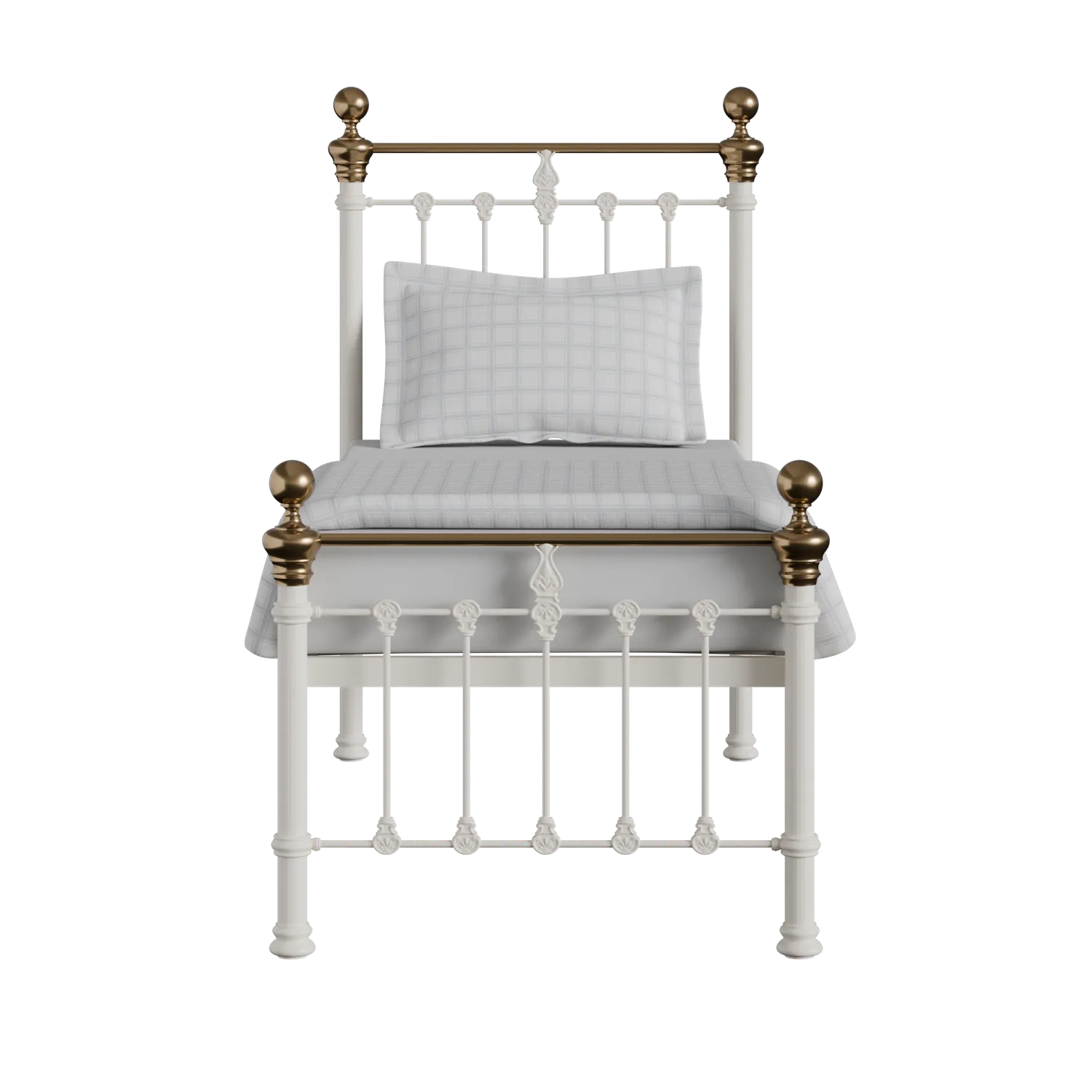 Hamilton Low Footend iron/metal single bed in ivory