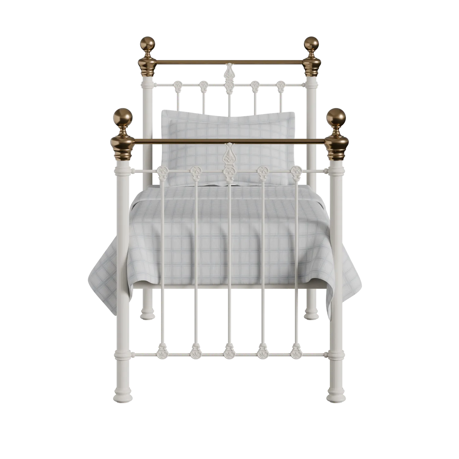 Hamilton iron/metal single bed in ivory