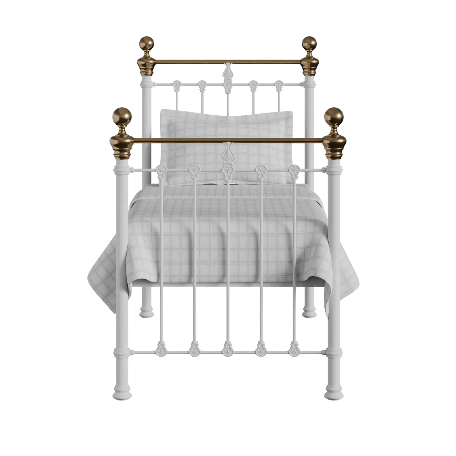 Hamilton cama individual de metal en blanco