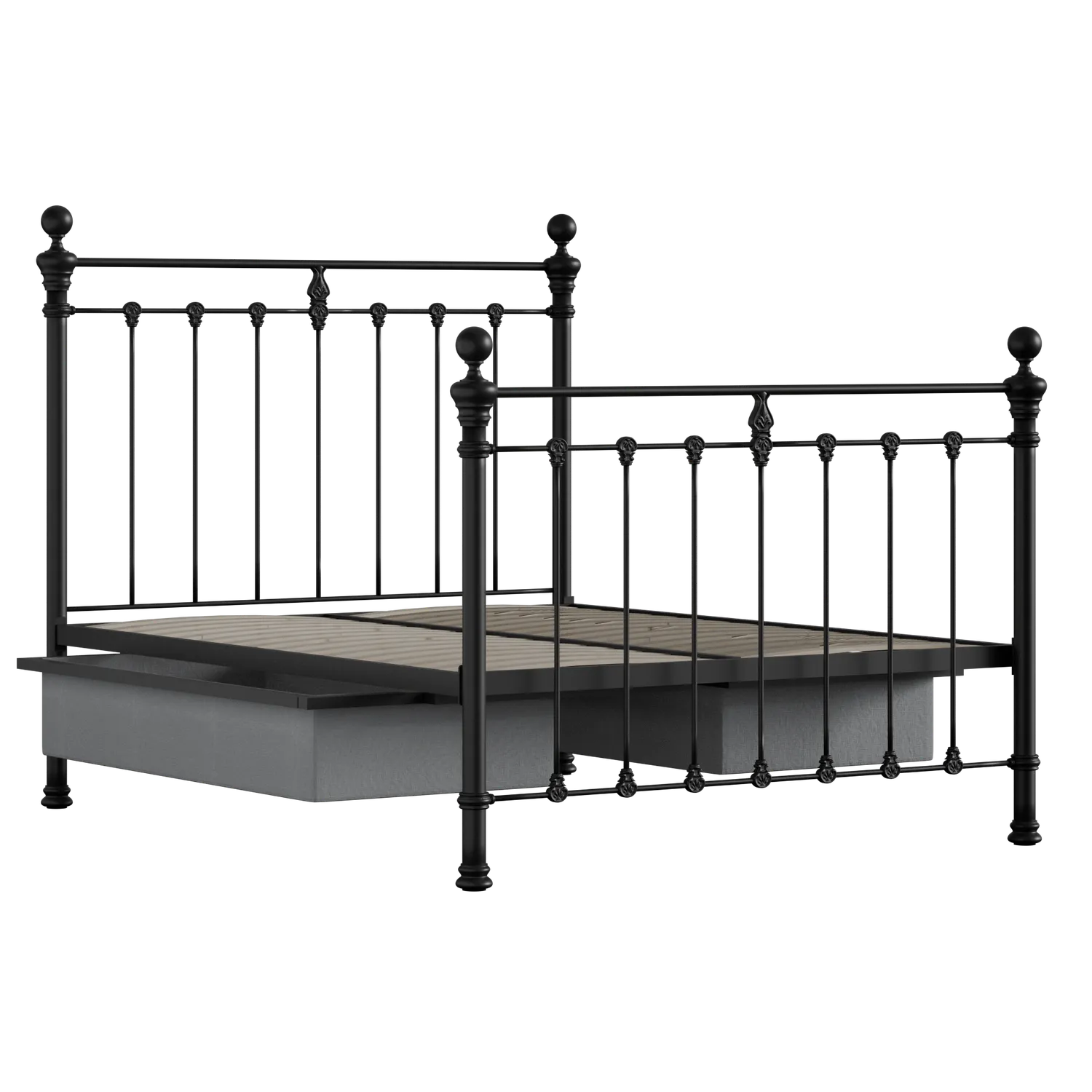 Hamilton Solo ijzeren bed in zwart met lades