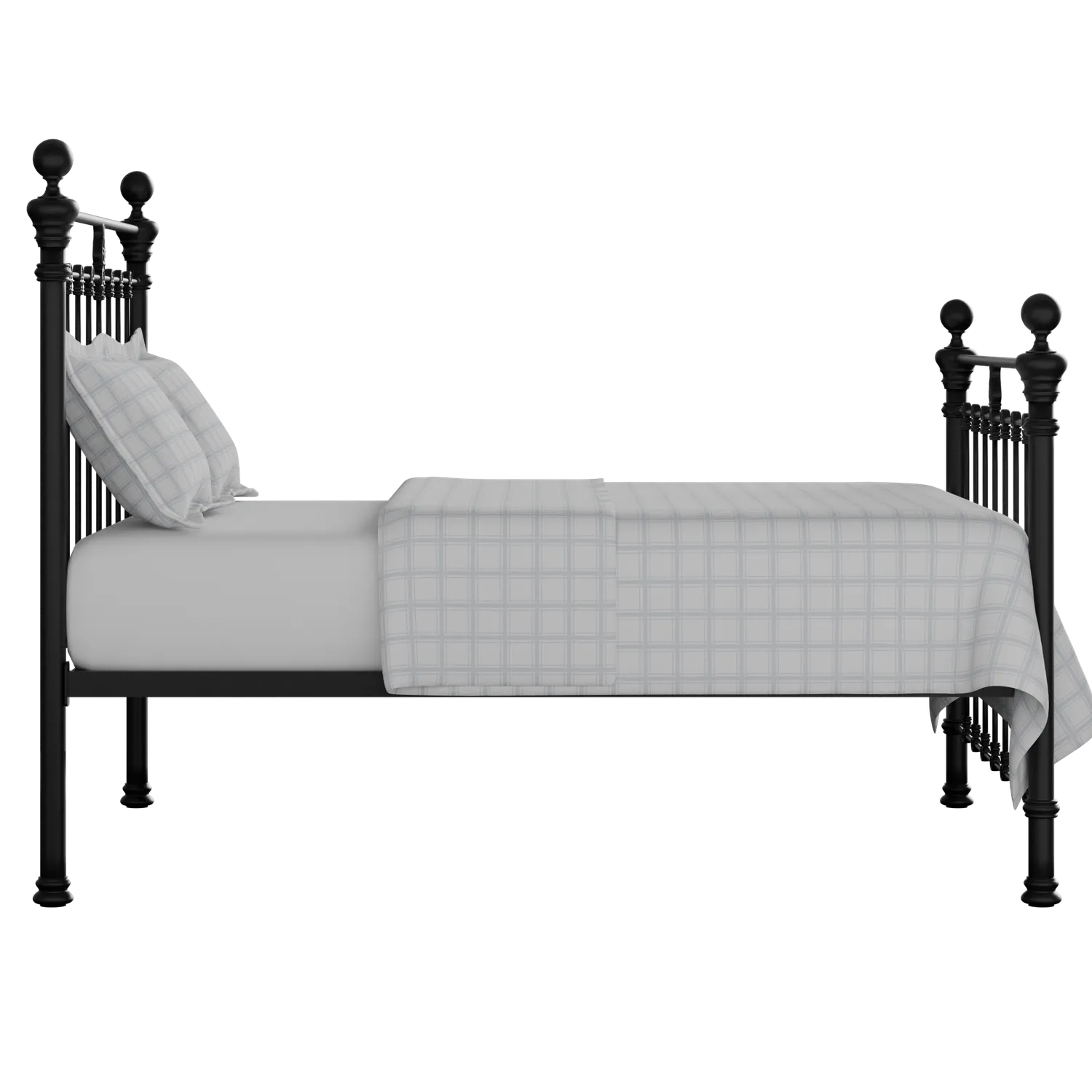 Hamilton Solo ijzeren bed in zwart met matras