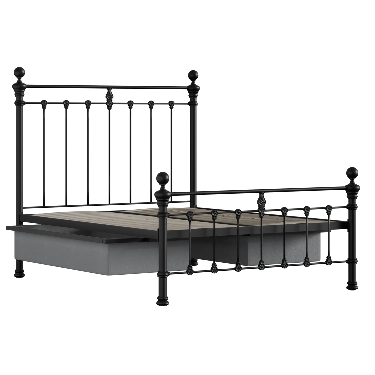 Hamilton Solo Low Footend Metallbett in Schwarz mit Schubladen